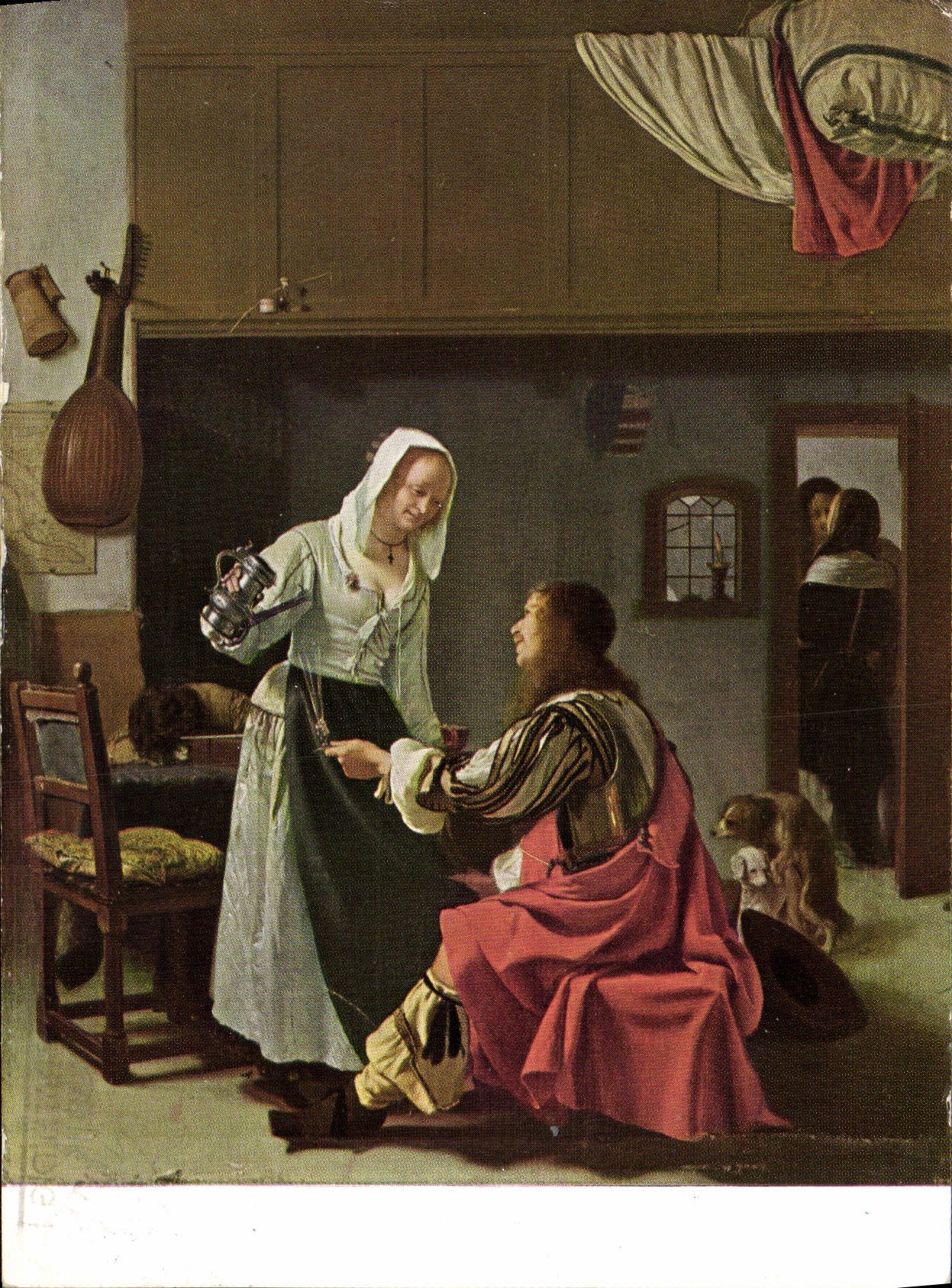 MODERN CARD Frans Van Mieris Herbergscene Dog