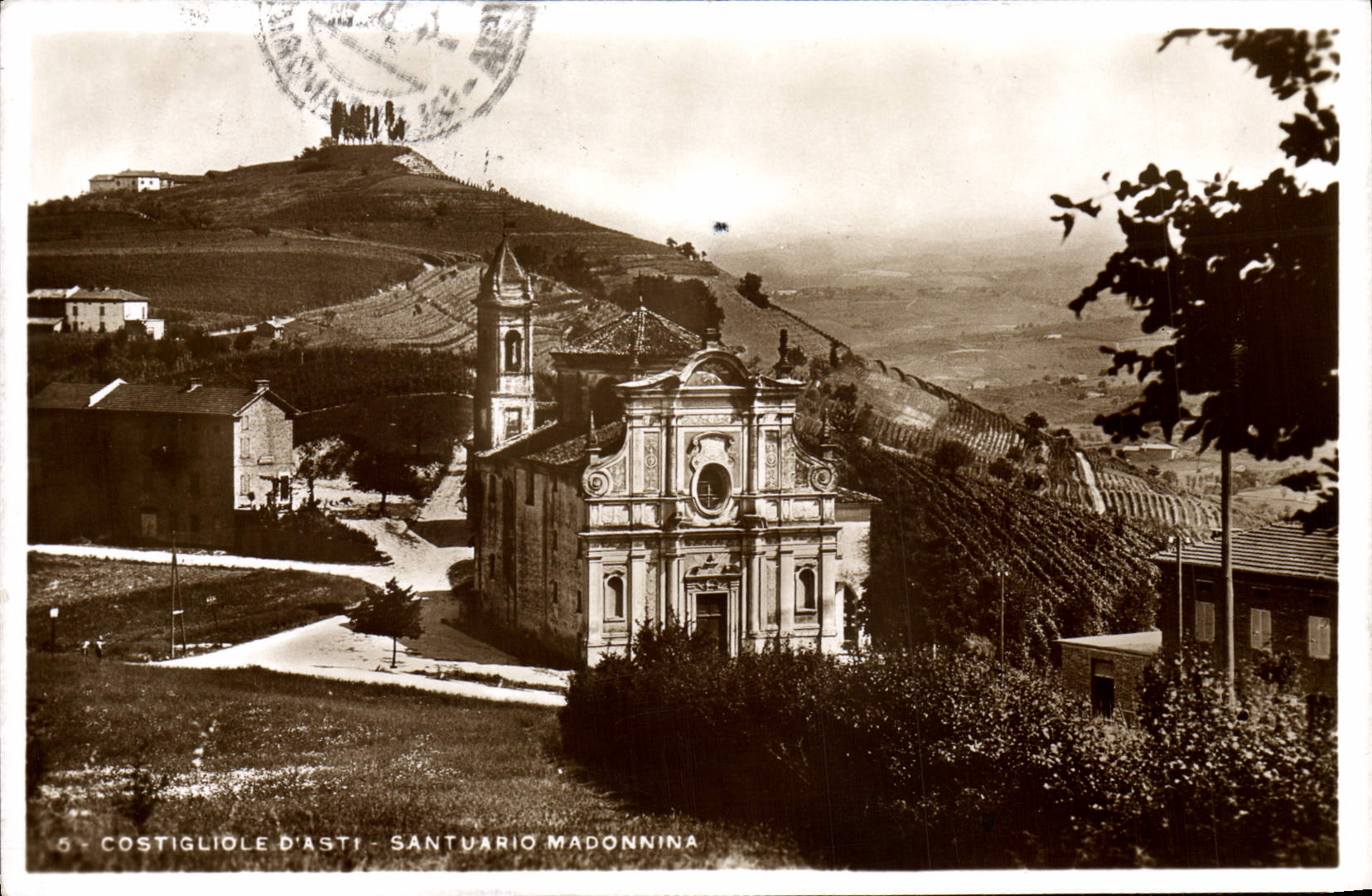 VINTAGE POSTCARD Costigliole D' Asti Santuario Madonnina