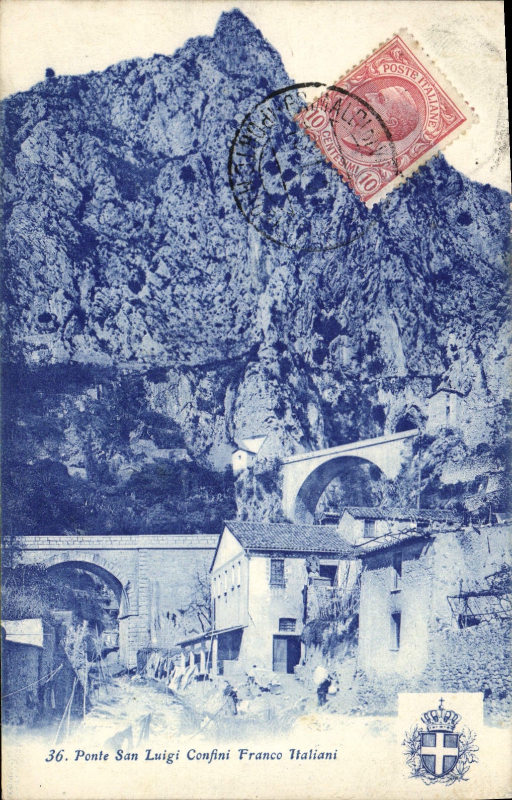 CPA Ponte San Luigi Confini Franco Italiani