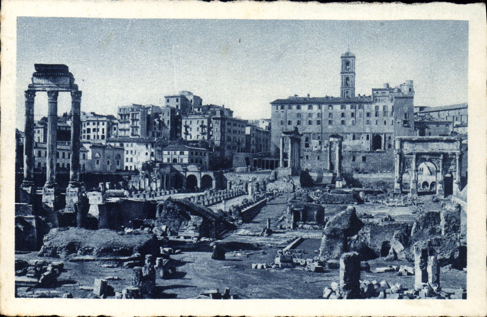 Borde Tempio del romano de Roma Foro de la POSTAL de la VENDIMIA