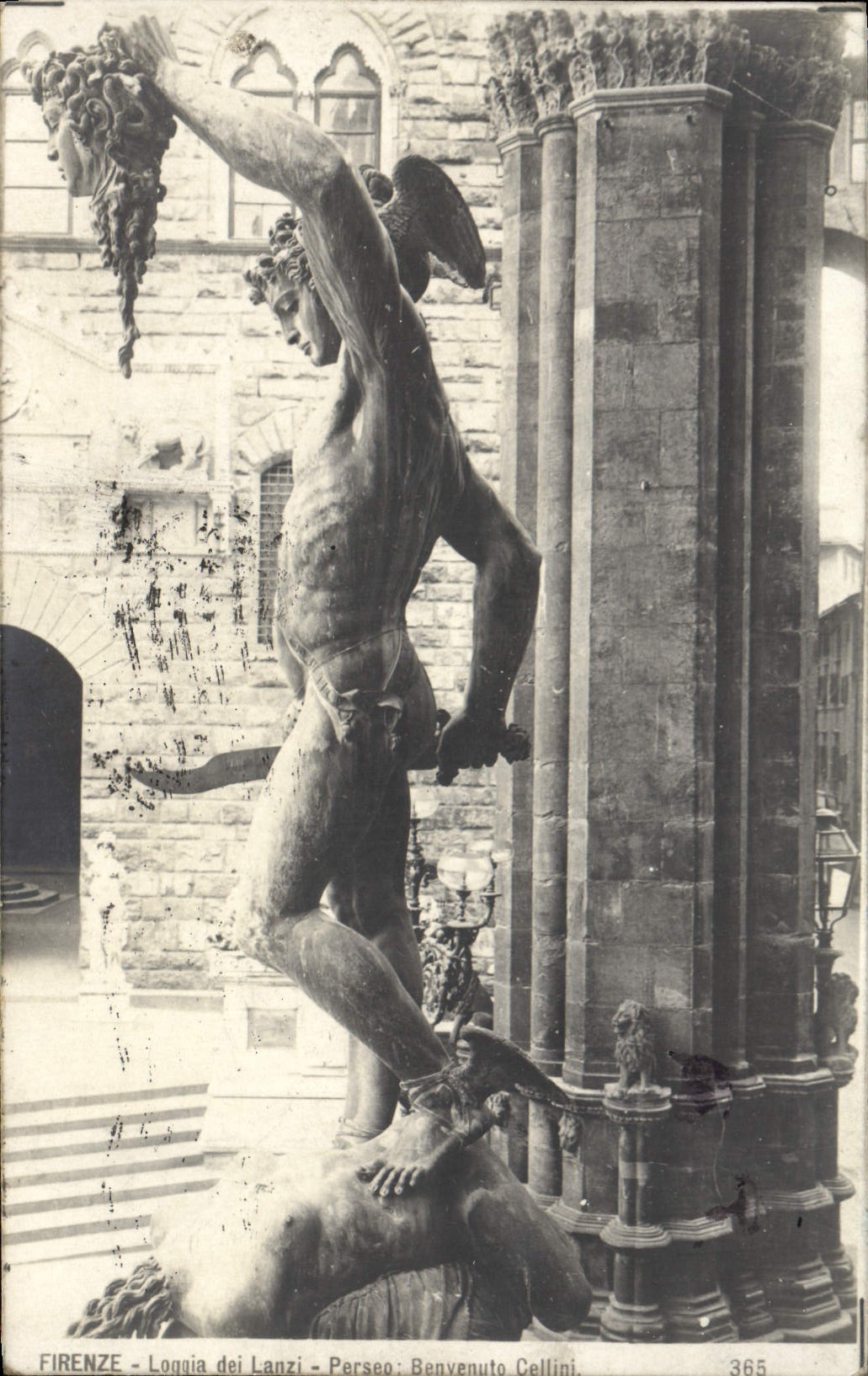 CPA Firenze loggia Dei Lanzi Perseo Benvenuto Cellini