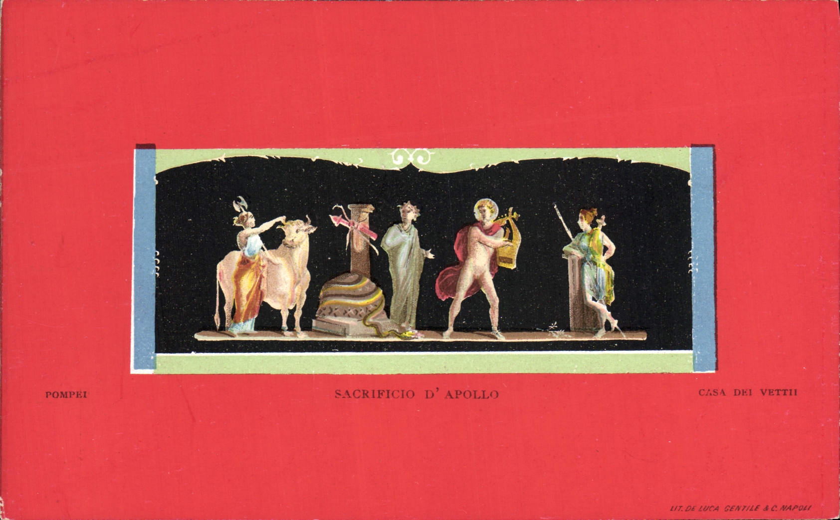 VINTAGE POSTCARD Sacrificio D' Apollo Put dei Vettii Boeuf
