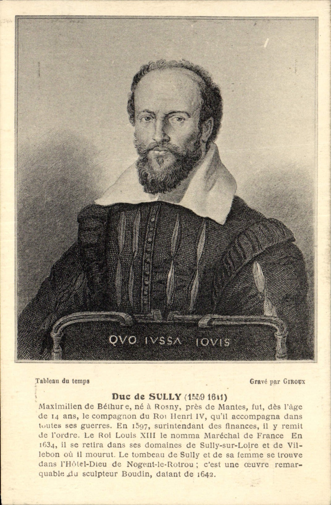 VINTAGE POSTCARD Duke De Sully