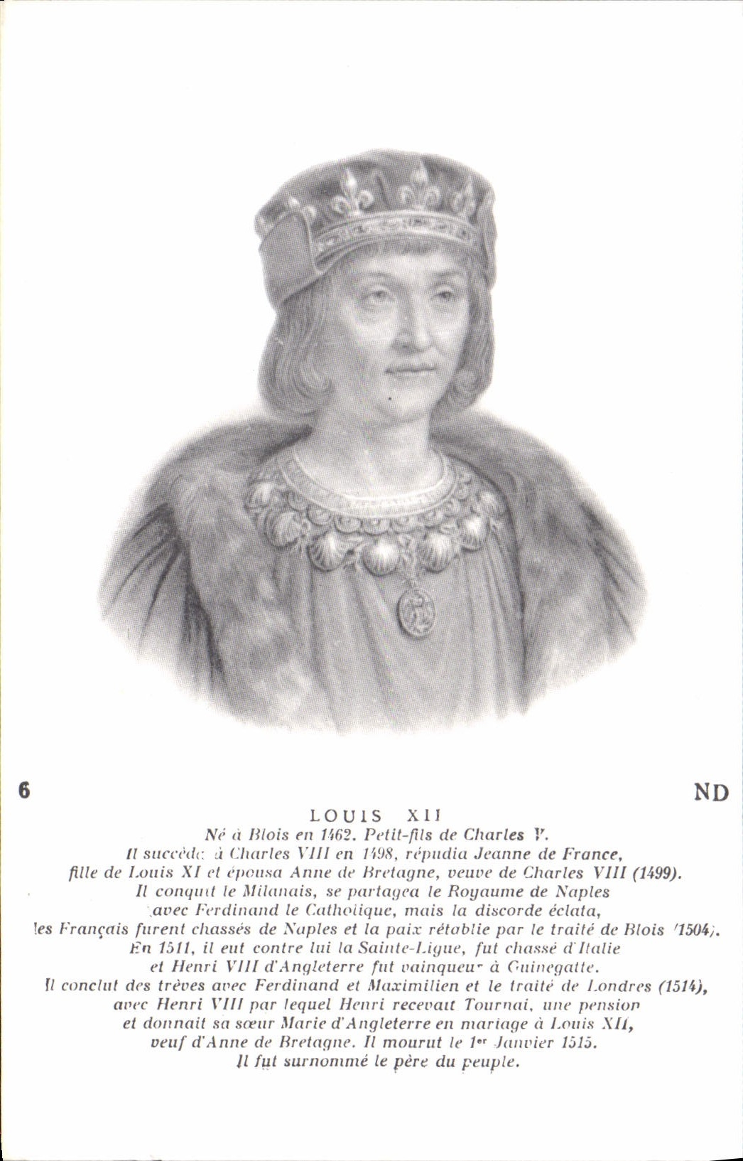 VINTAGE POSTCARD Louis XII does not have Blois King de France