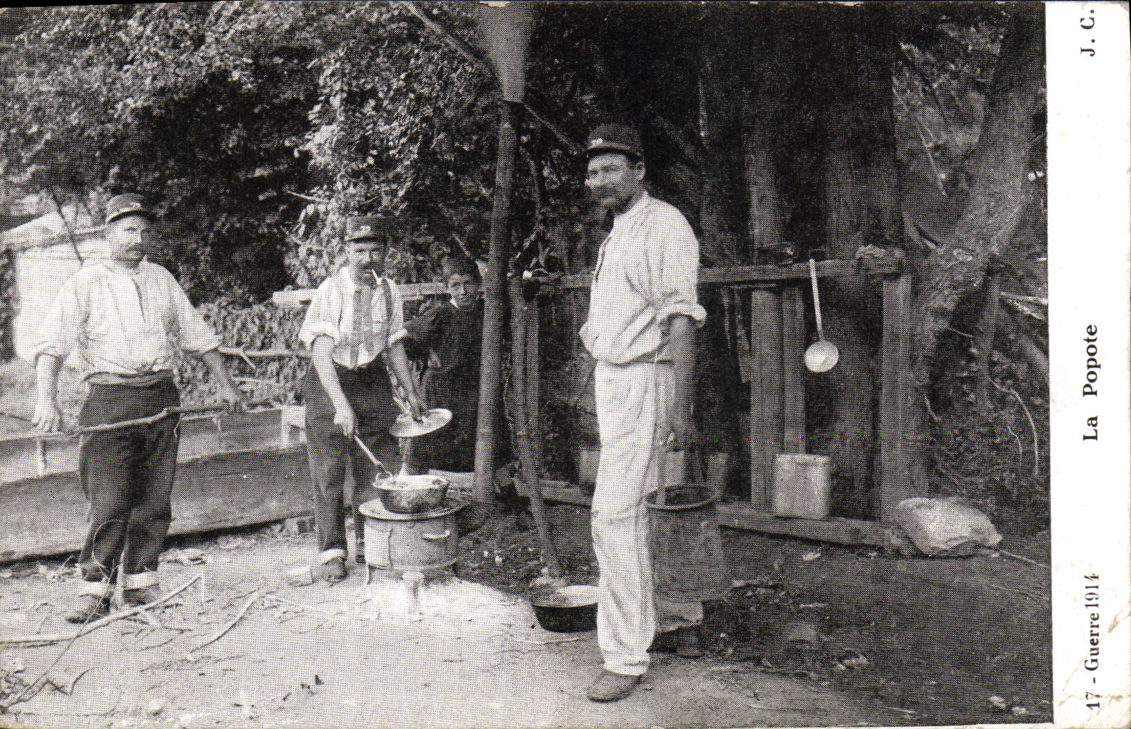Guerra de la POSTAL de la VENDIMIA el cocinar de Militaria