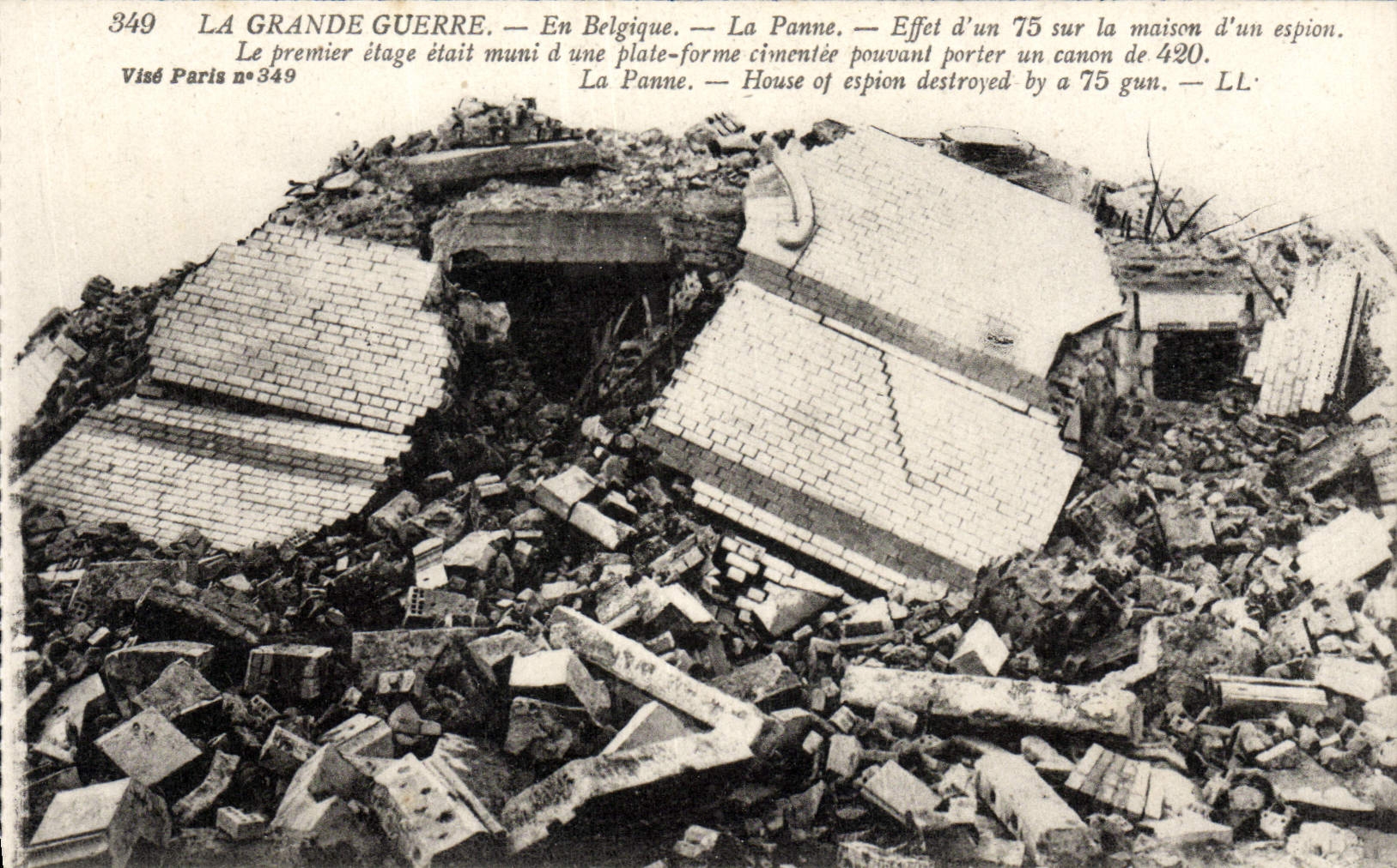 VINTAGE POSTCARD the Great War In Belgium the Militaria Breakdown