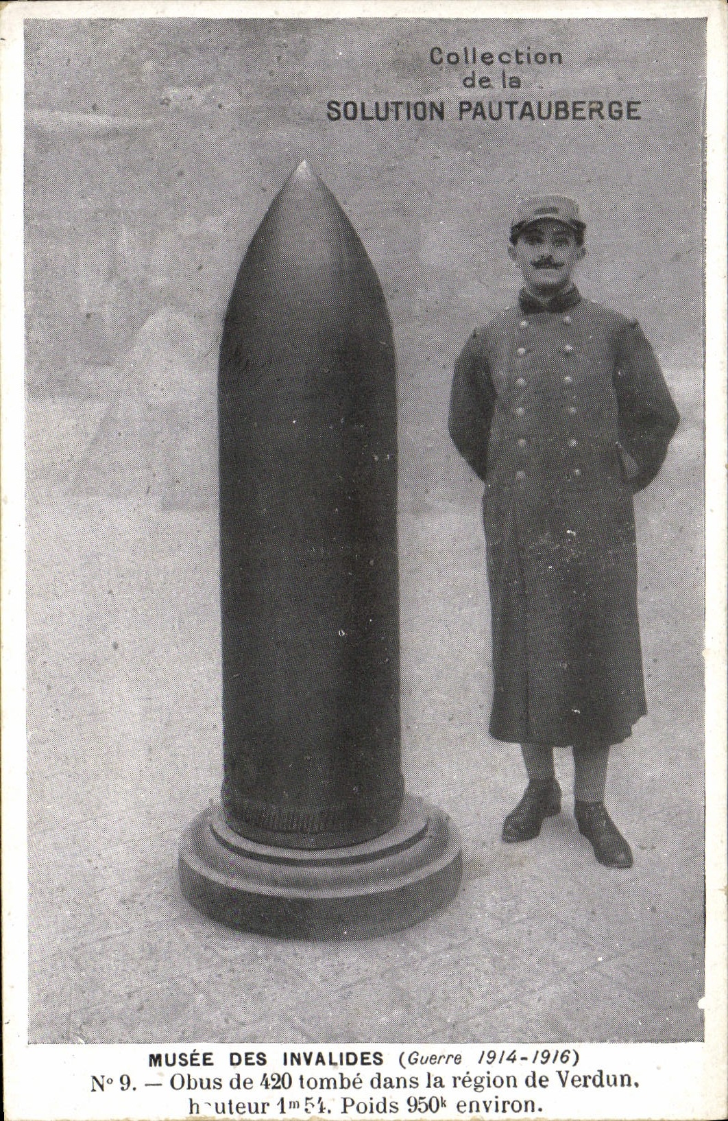 Museo de la POSTAL de la VENDIMIA de las cáscaras de Invalids de 420 Verdún Militaria
