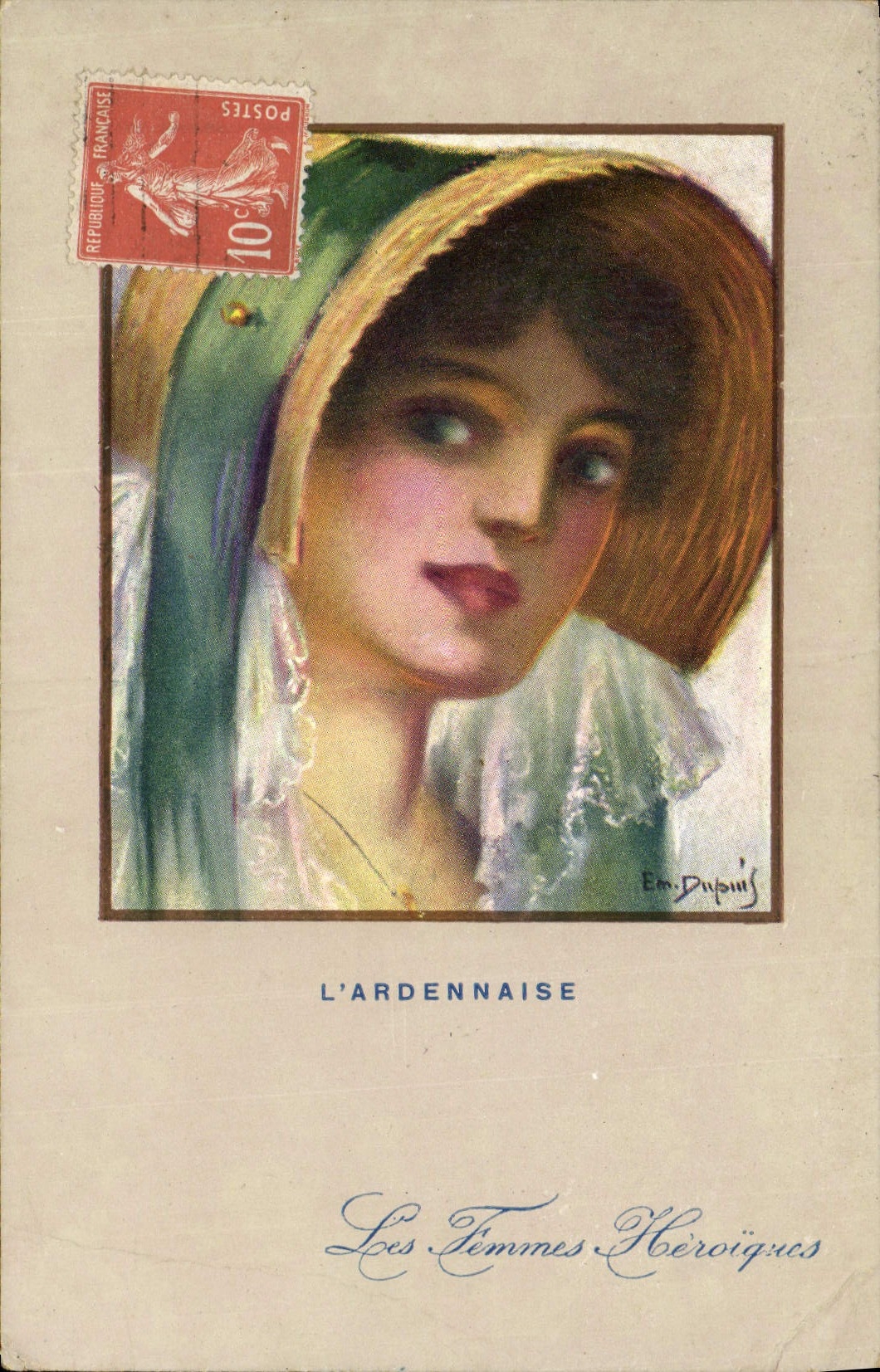 VINTAGE POSTCARD the Of the Ardennes Woman Folklore