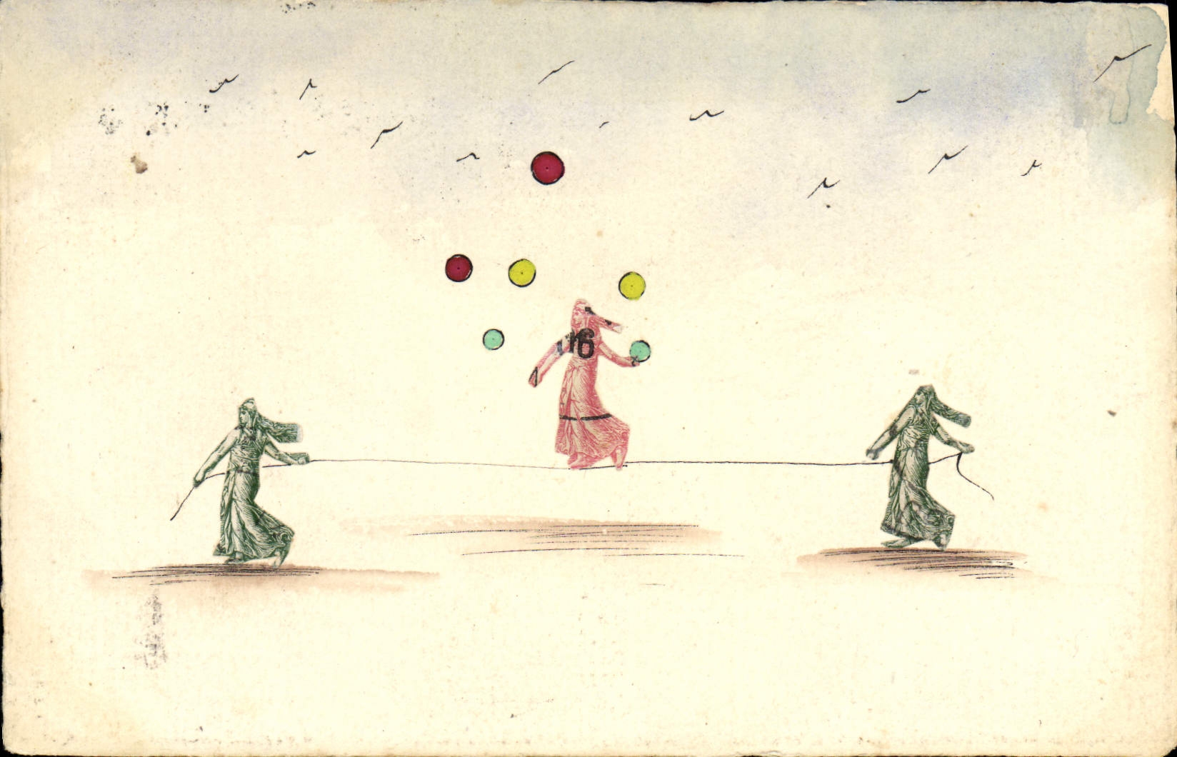 VINTAGE POSTCARD cut out Stamps Sower