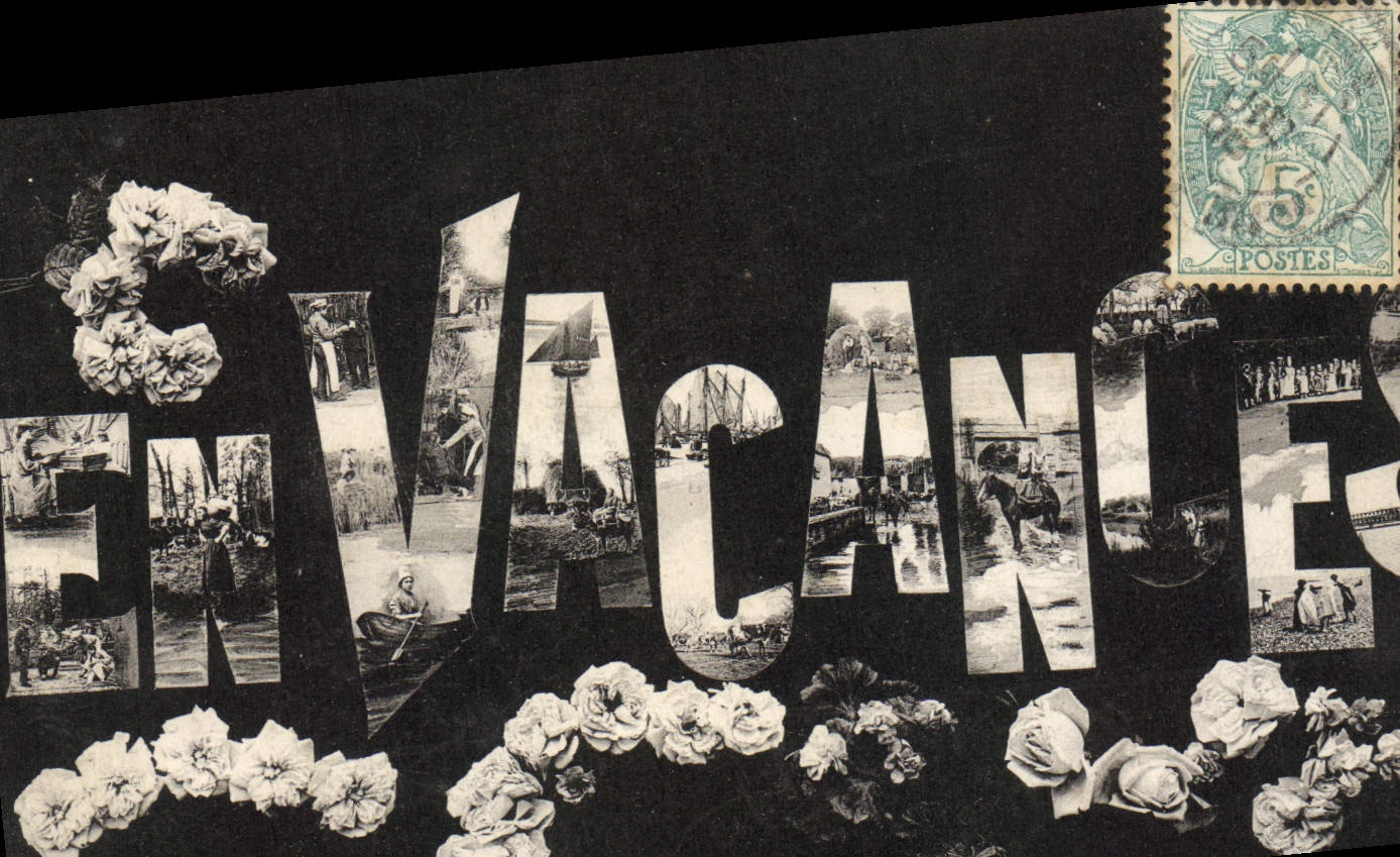 VINTAGE POSTCARD On vacation