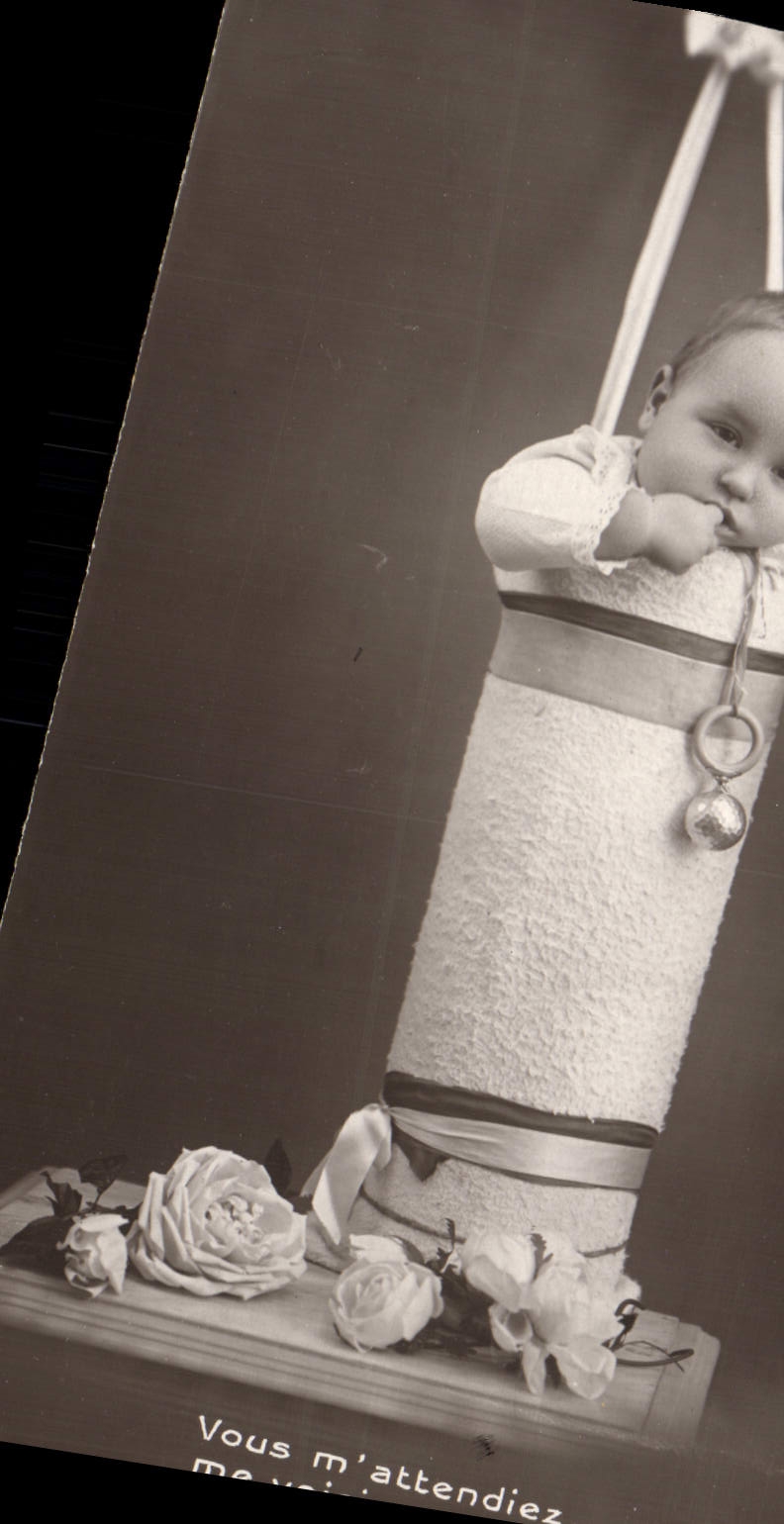 CPA Fantaisie Enfant Bebe Vous M'Attendiez