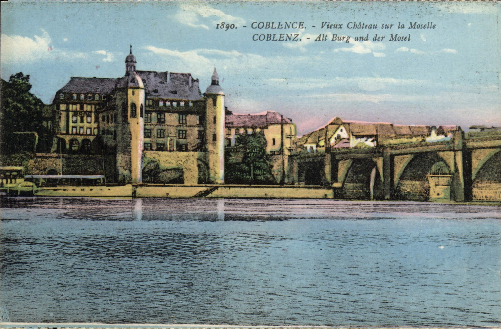 VINTAGE POSTCARD Coblentz Old man Castle On the Moselle