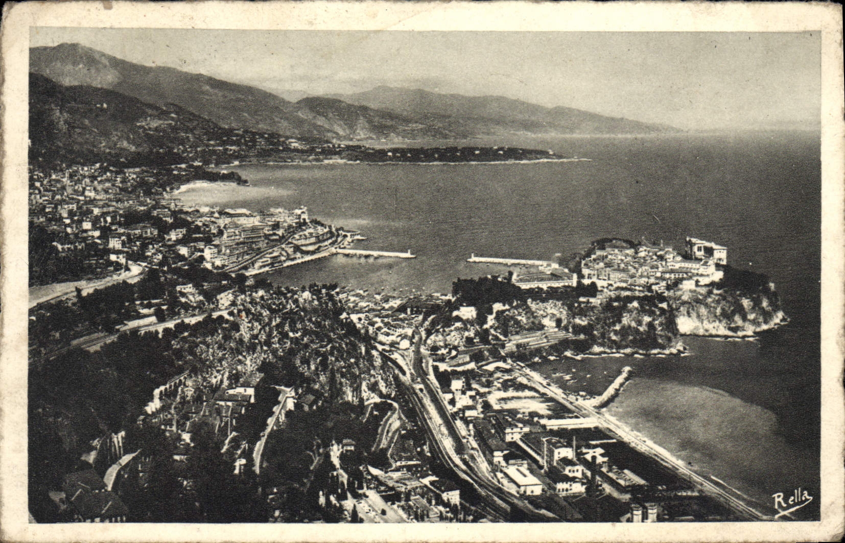 VINTAGE POSTCARD View Of the Principality of Monaco of the Cape Martin and the Italian dimension