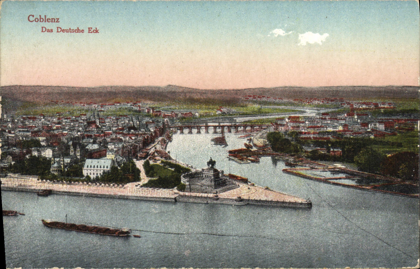 POSTAL Coblenza Das Deutsche Eck de la VENDIMIA