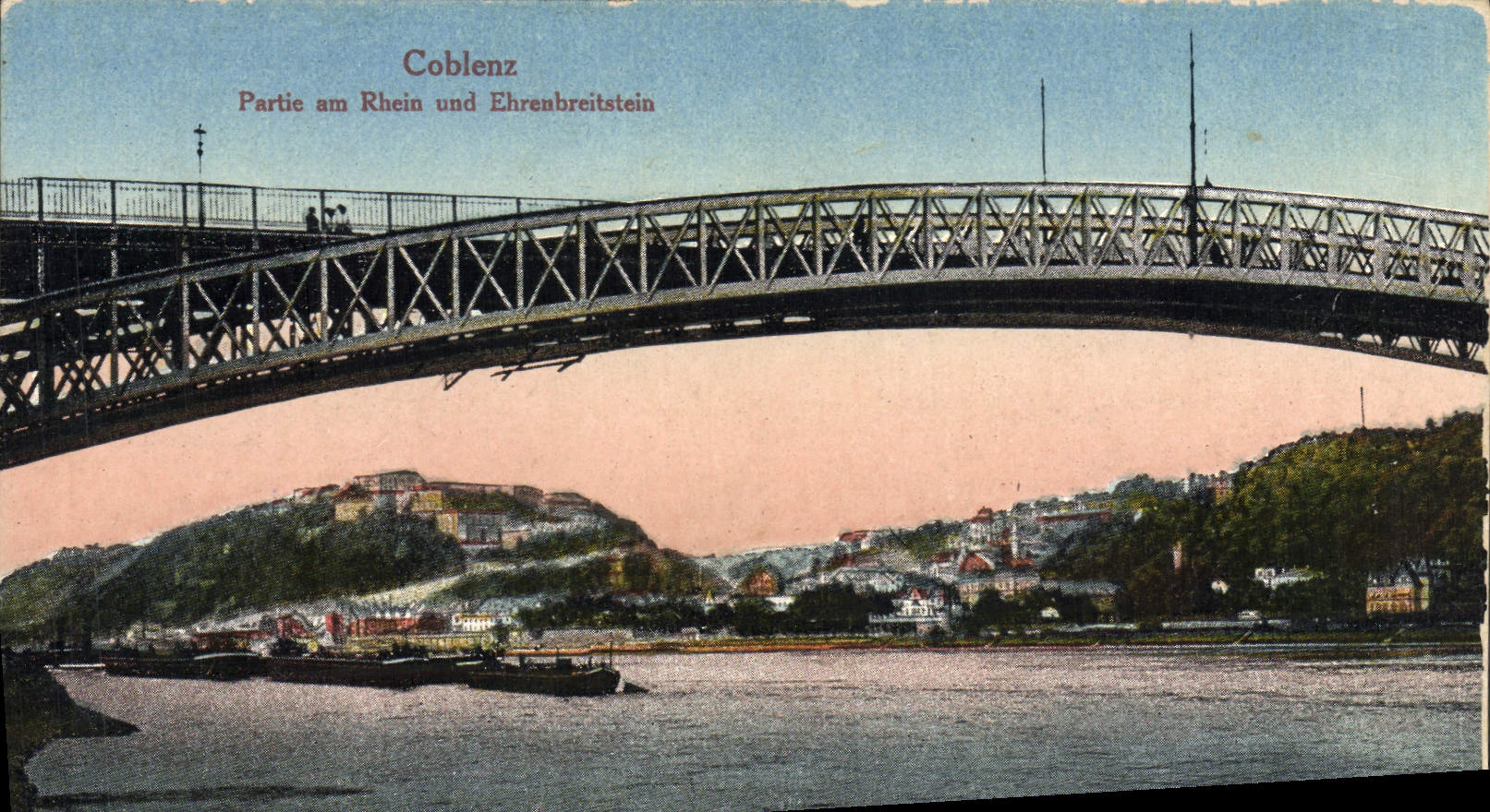 VINTAGE POSTCARD Coblenz Partic Am Rhein Und Ehrenbreitstein