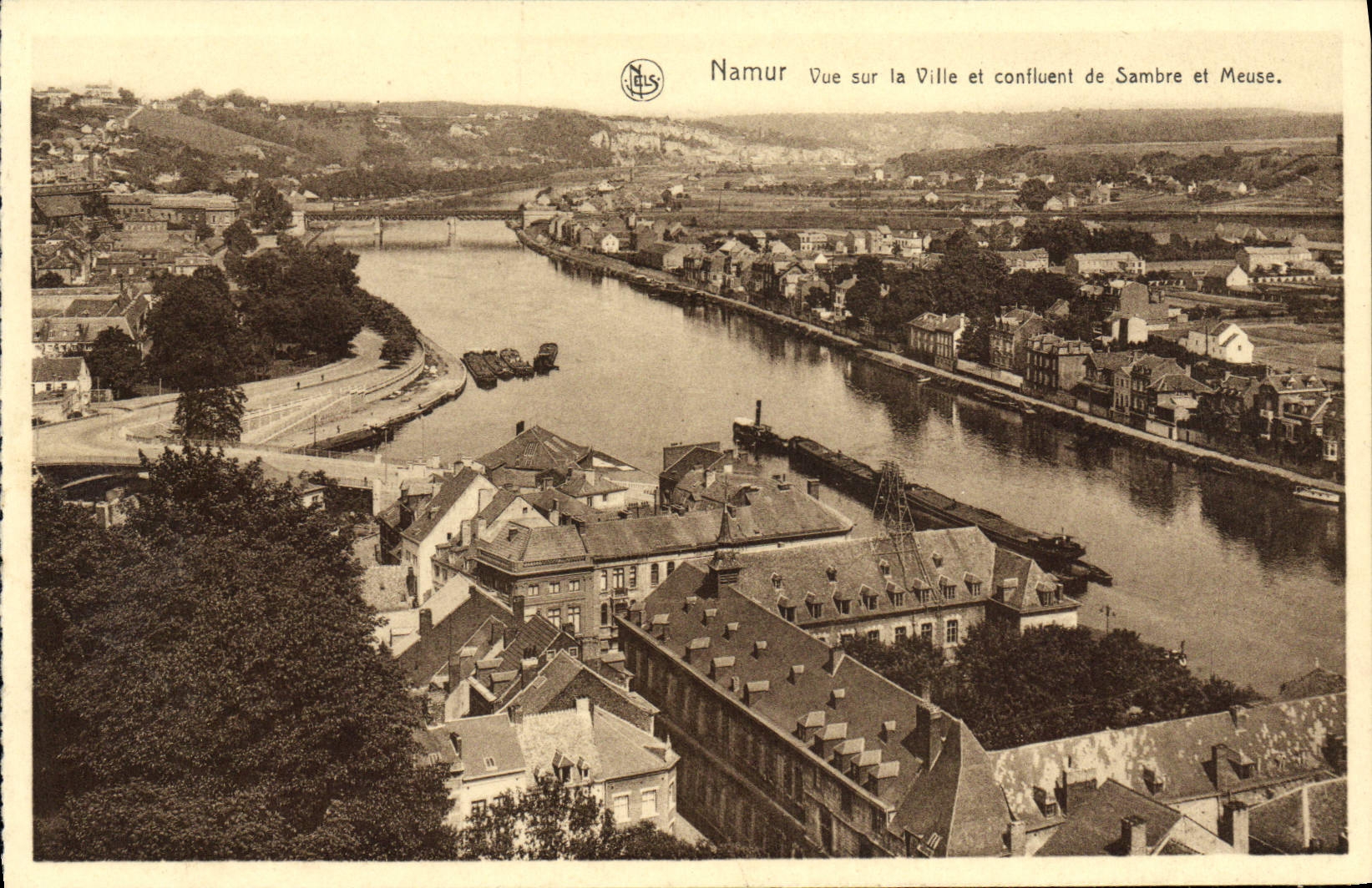 VINTAGE POSTCARD Namur Seen On the City And Confluence De Sambre And Meuse