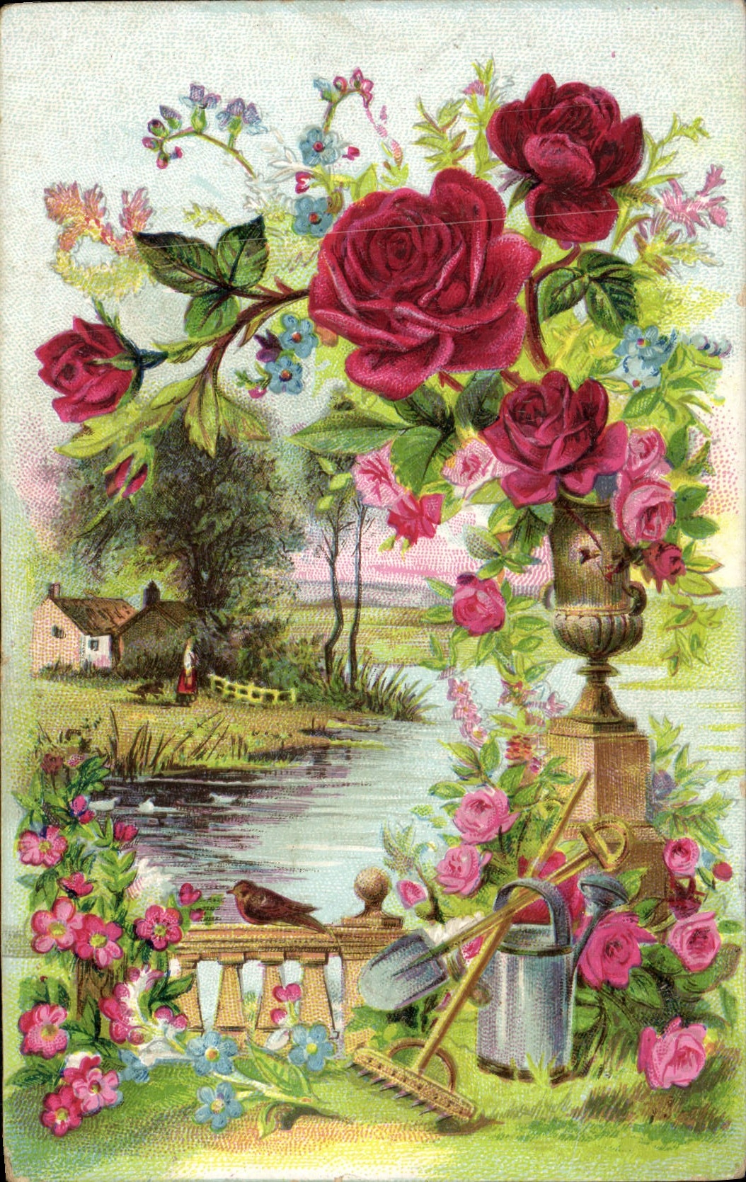 CPA Fantaisie Fleurs