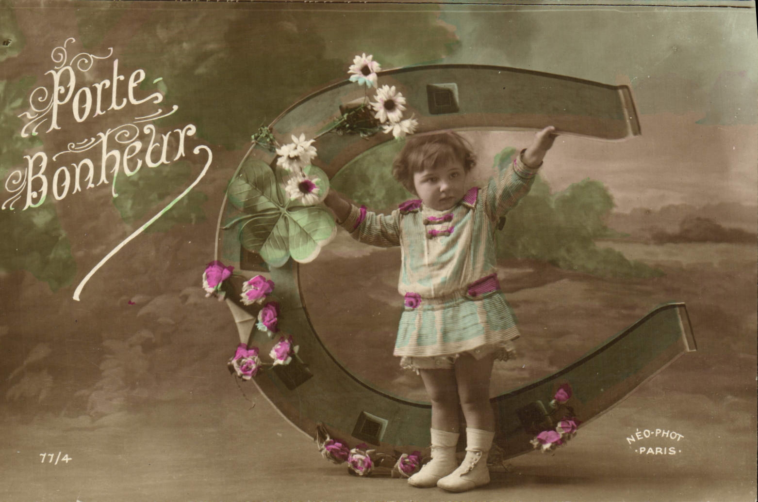 CPA Fantaisie Enfant Fer a cheval