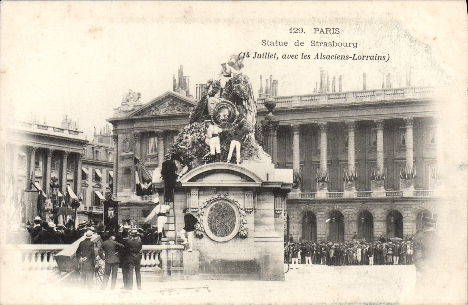 Reglas de París de la POSTAL de la VENDIMIA Estrasburgo del 14 de julio con Lorena Alsatian la Alsacia-Lorena