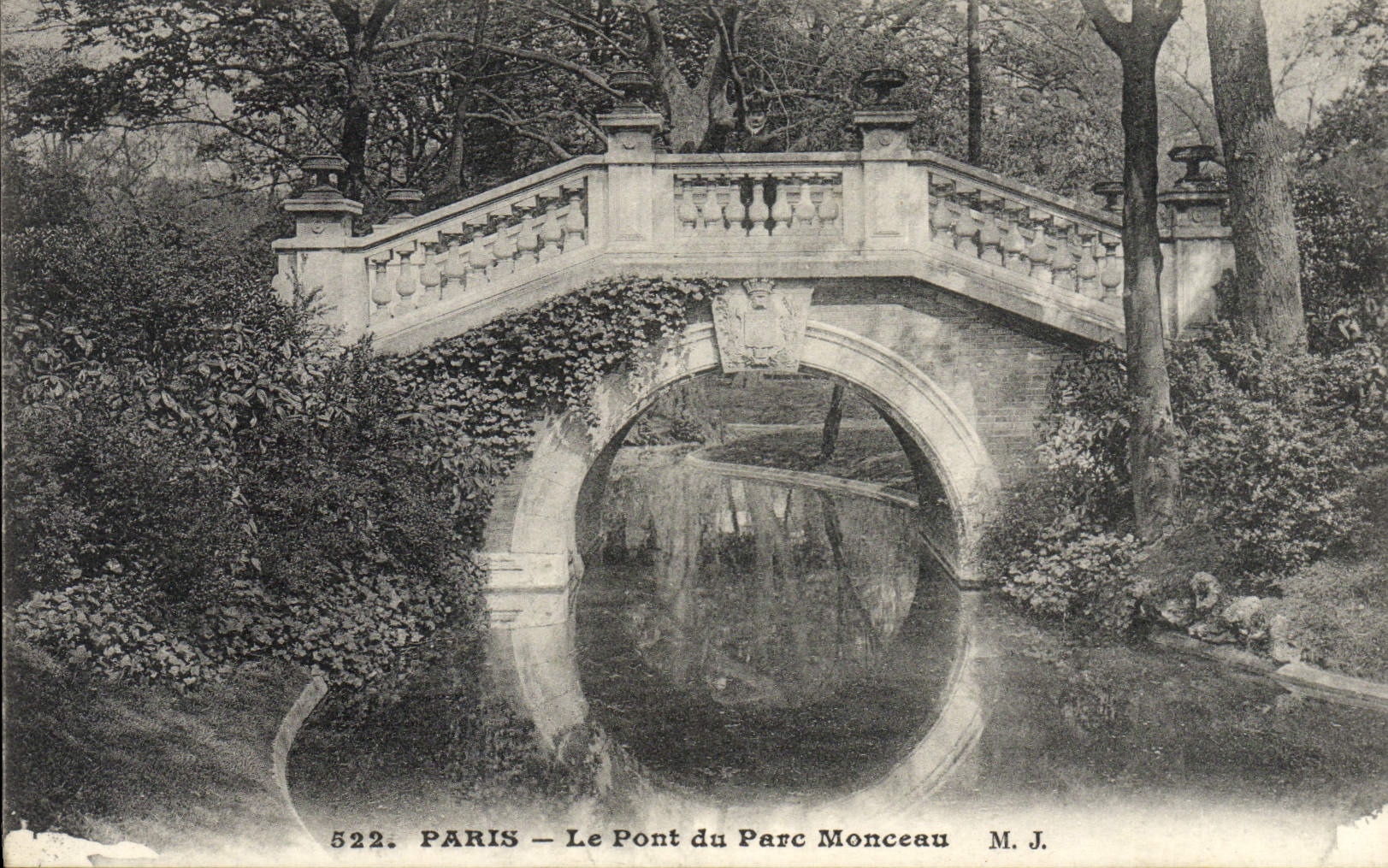 CPA Paris le pont du Parc Monceau