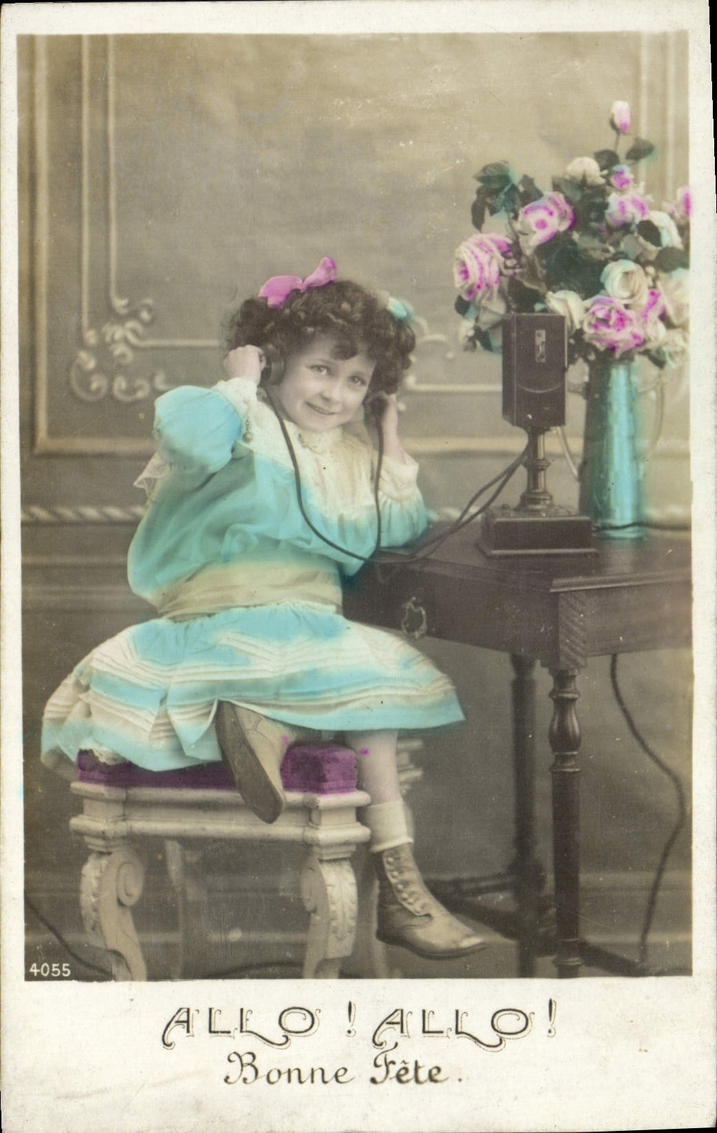 CPA Fantaisie Enfant Telephone