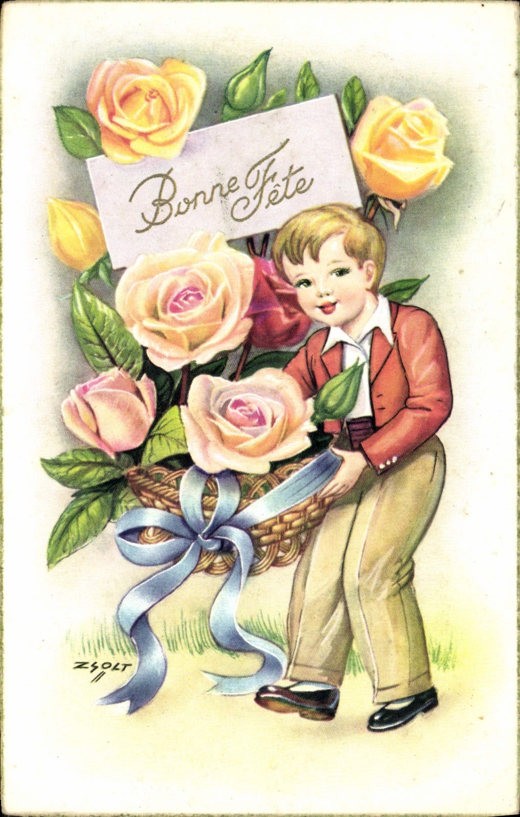 CPA Fantaisie Fleurs Enfant