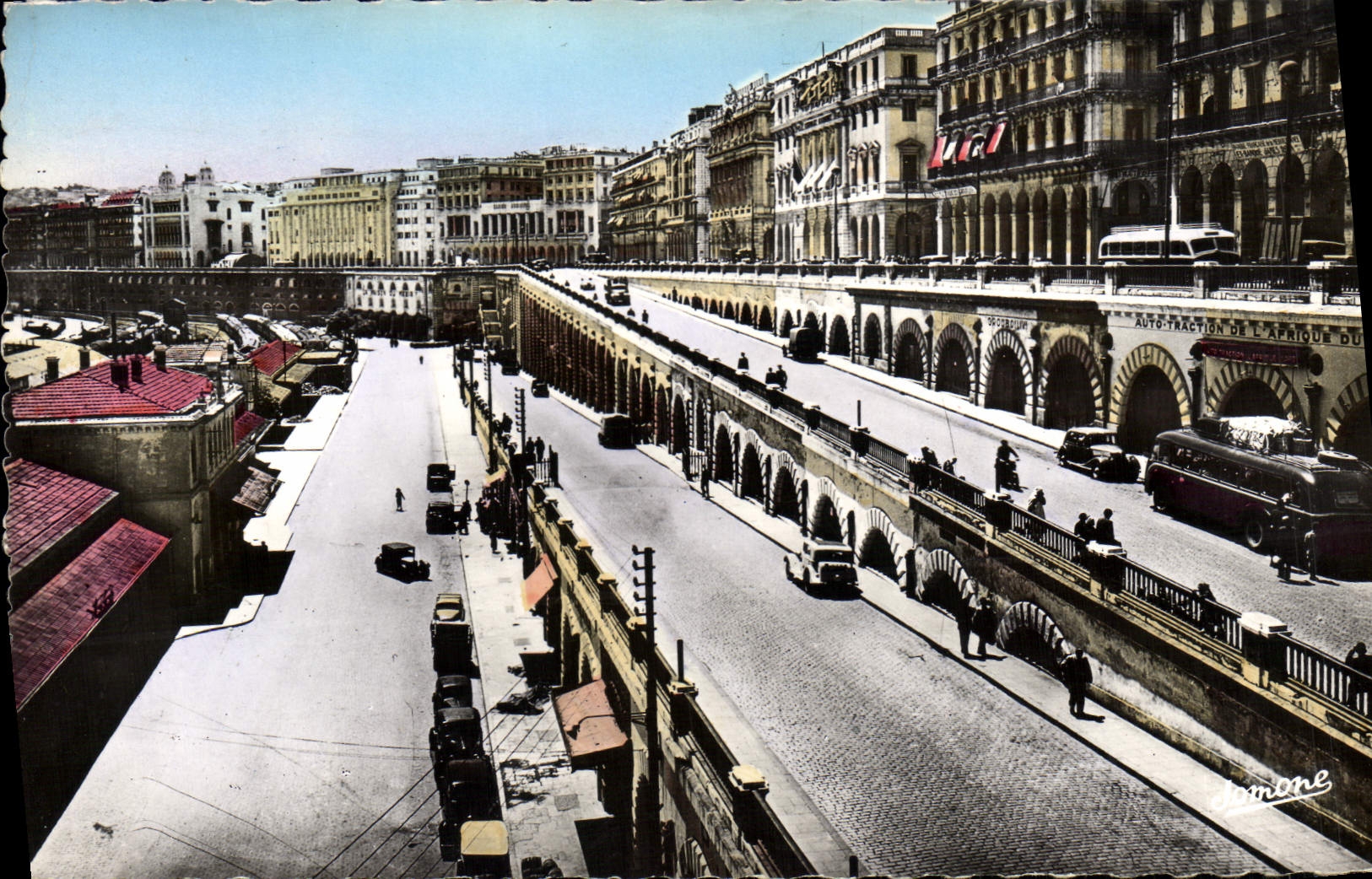 POSTAL MODERNA Argel la cuesta y la estación de tren magentas