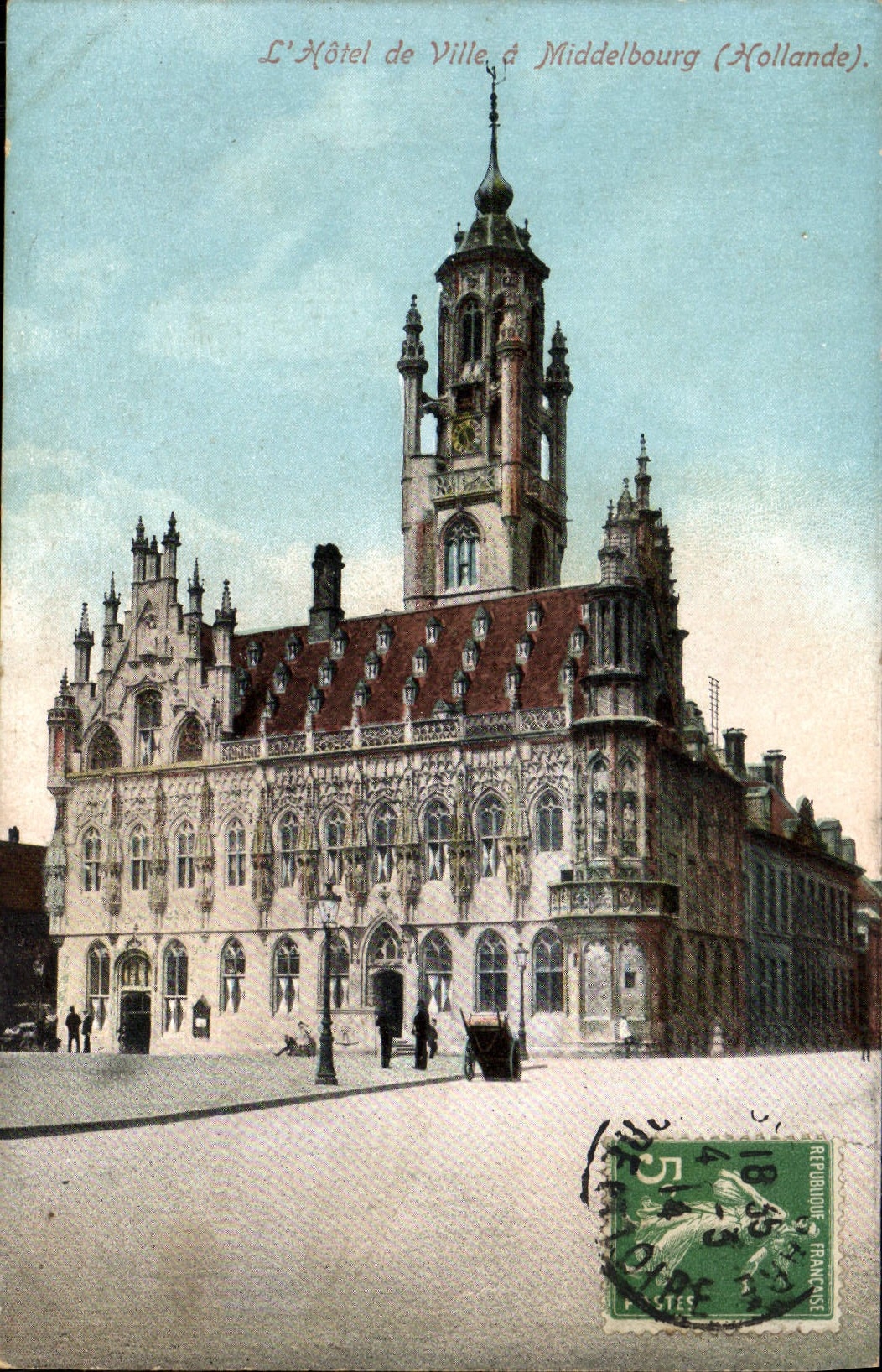 CPA Hotel de ville de Middelbourg Publicite Cacao Blooker