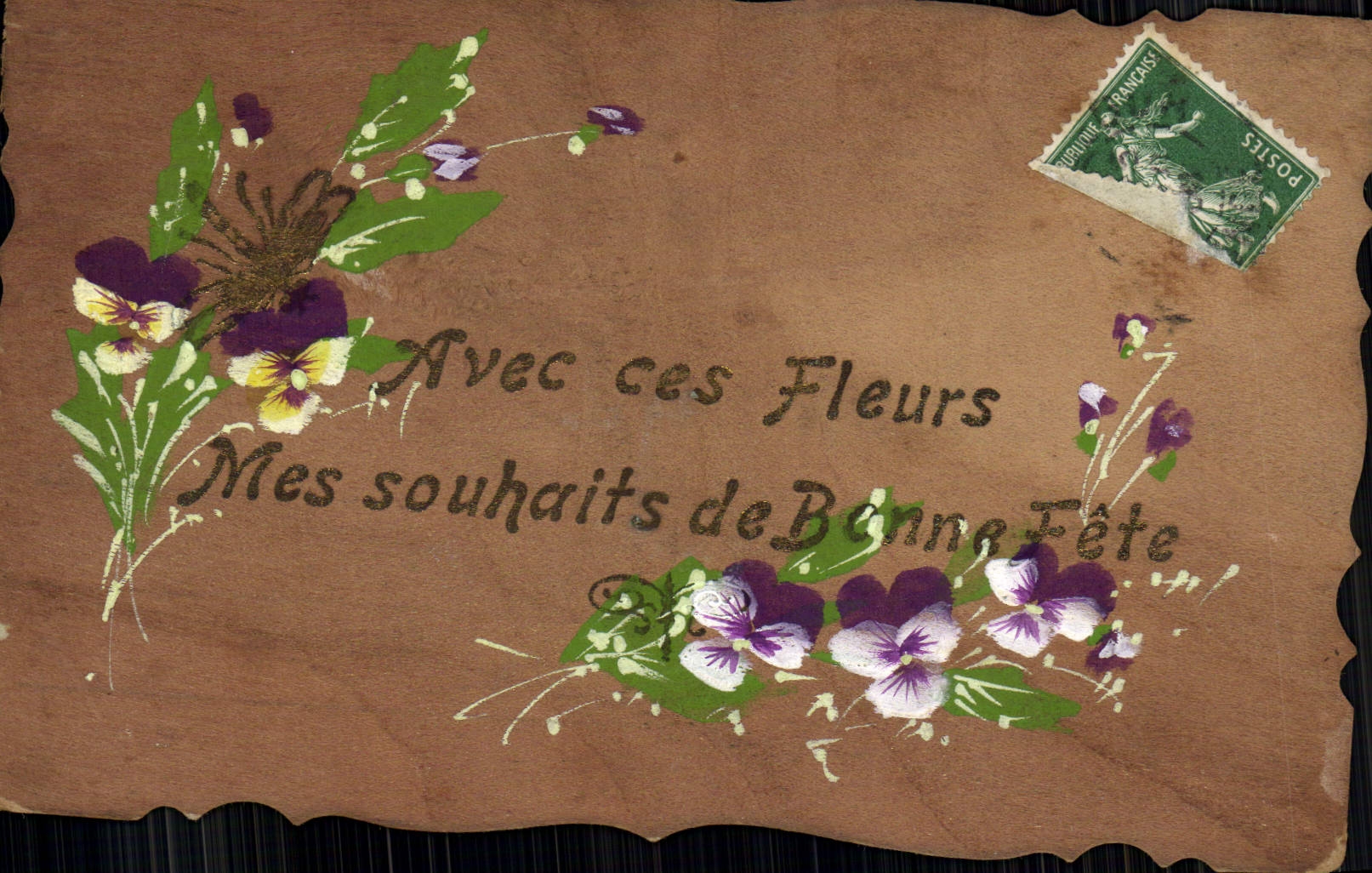 CPA Fantaisie Fleurs (dessin a la main)