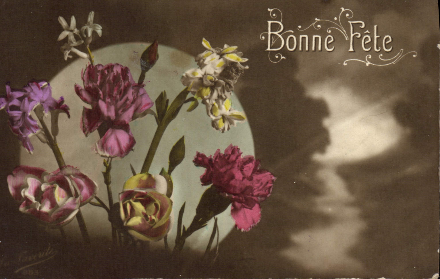 CPA Fantaisie Fleurs Bonne Fete