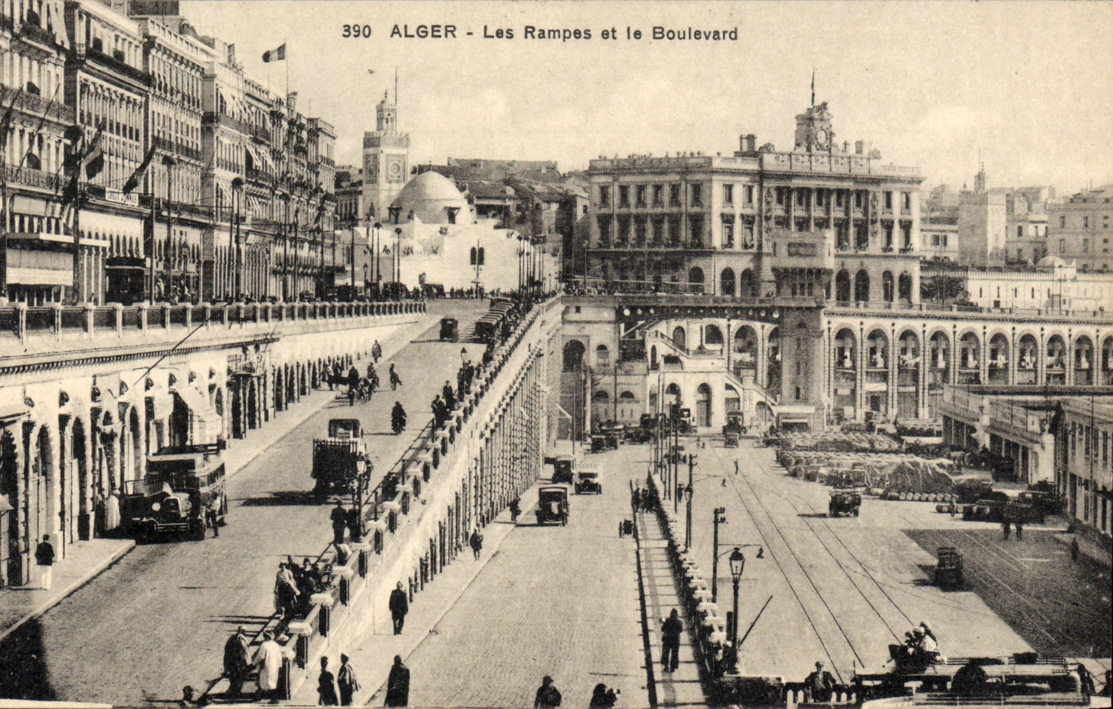 CPA Alger Les rampes et le boulevard