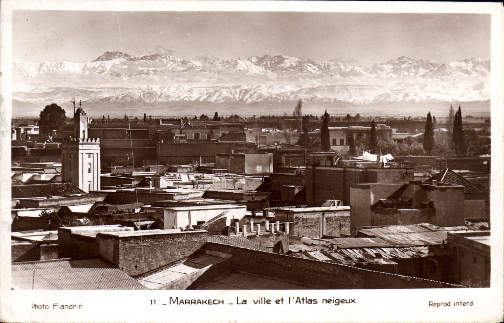 CPA Marrakech La Ville et l'Atlas Neigeux