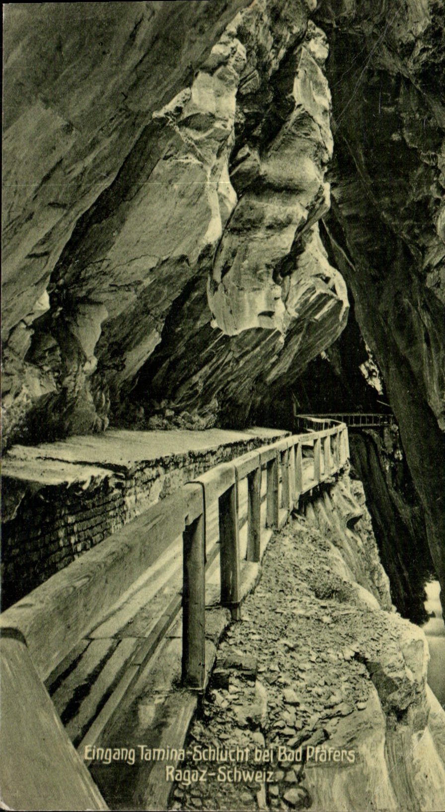 POSTAL Eingang Tamina Schlucht EIB main Pfafers Ragaz Schweiz de la VENDIMIA