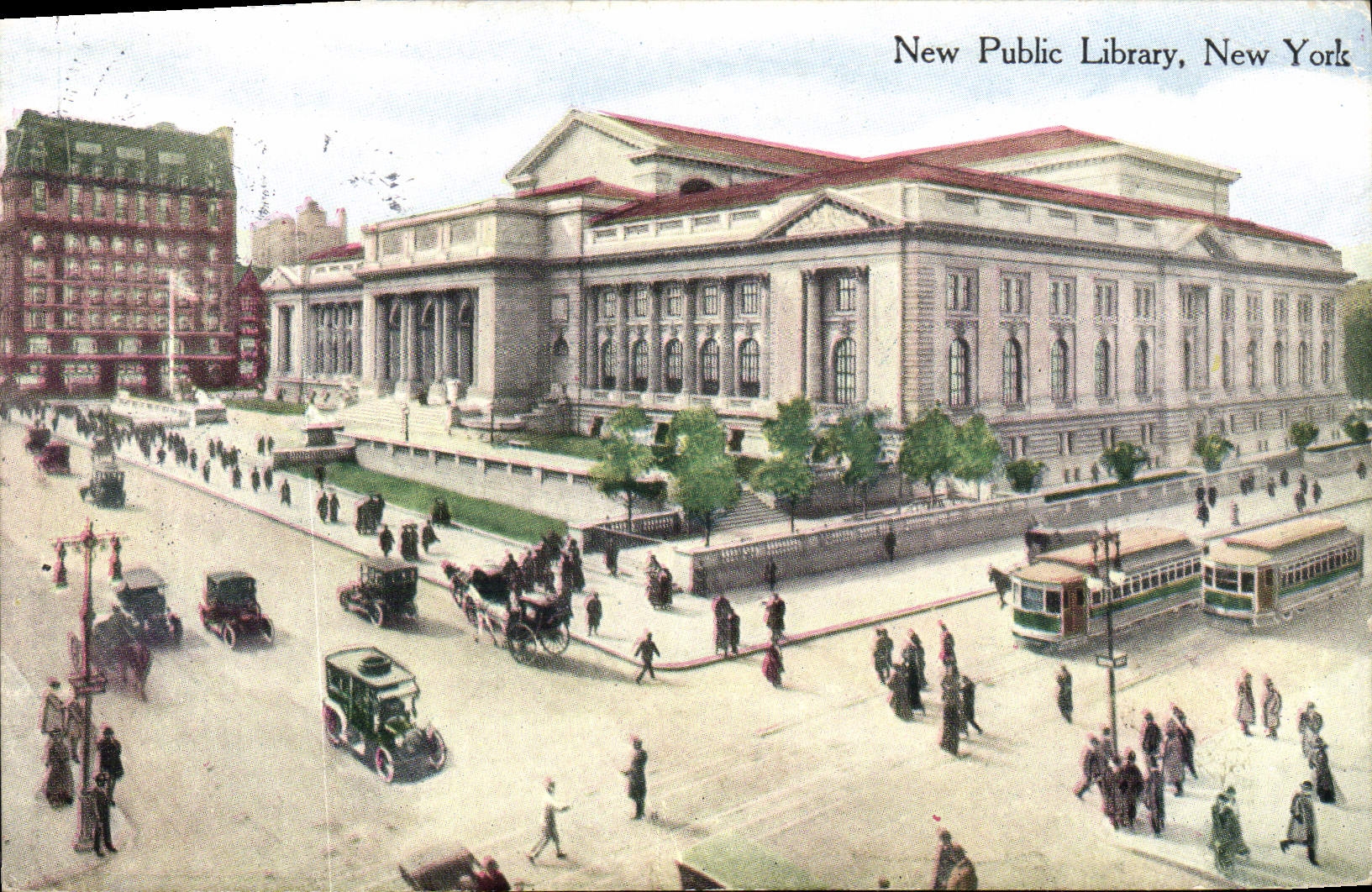 VINTAGE POSTCARD Public New Library New York Library