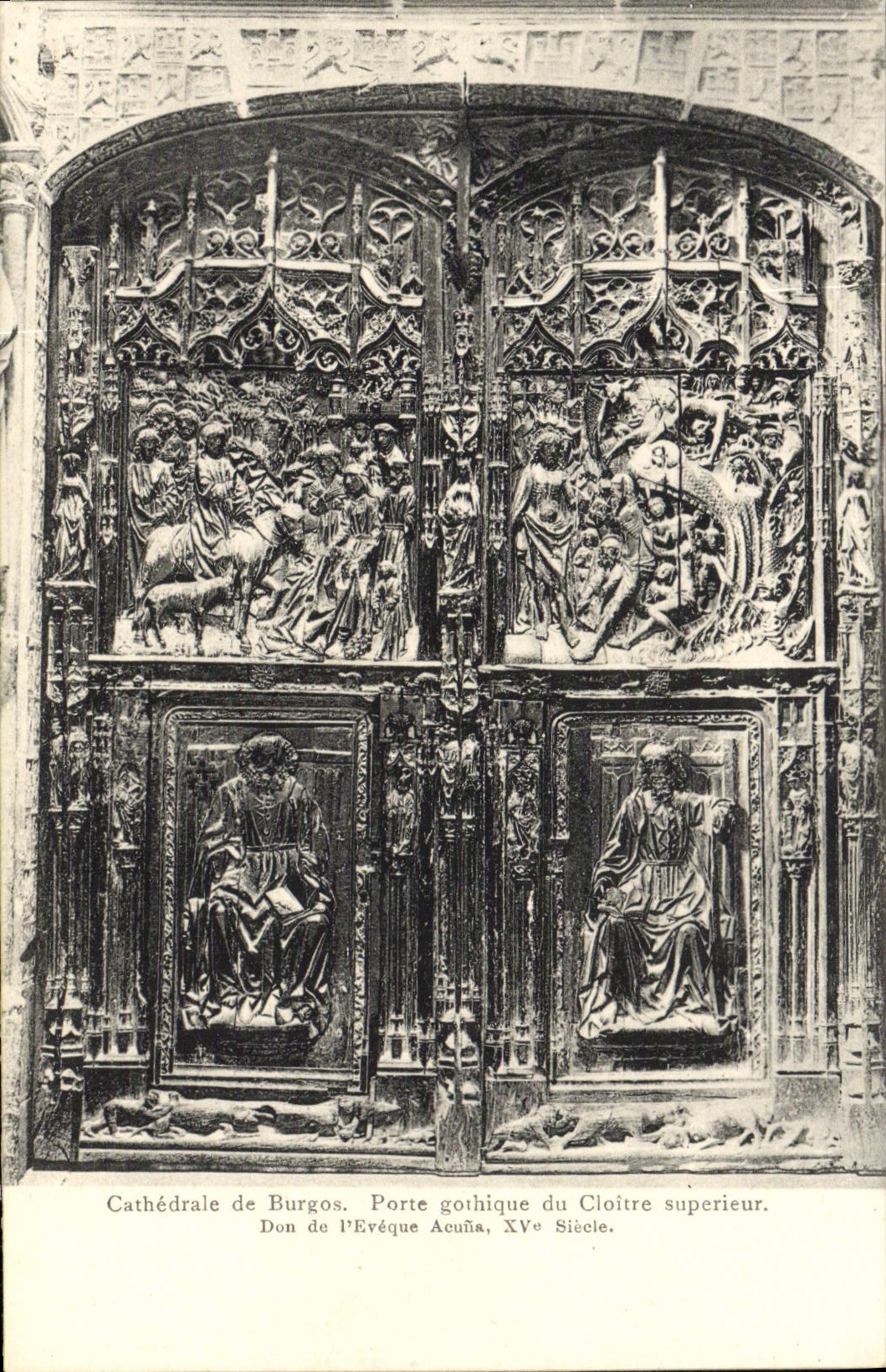 CPA Burgos Cathedrale Porte Gothique du Cloitre Superieur