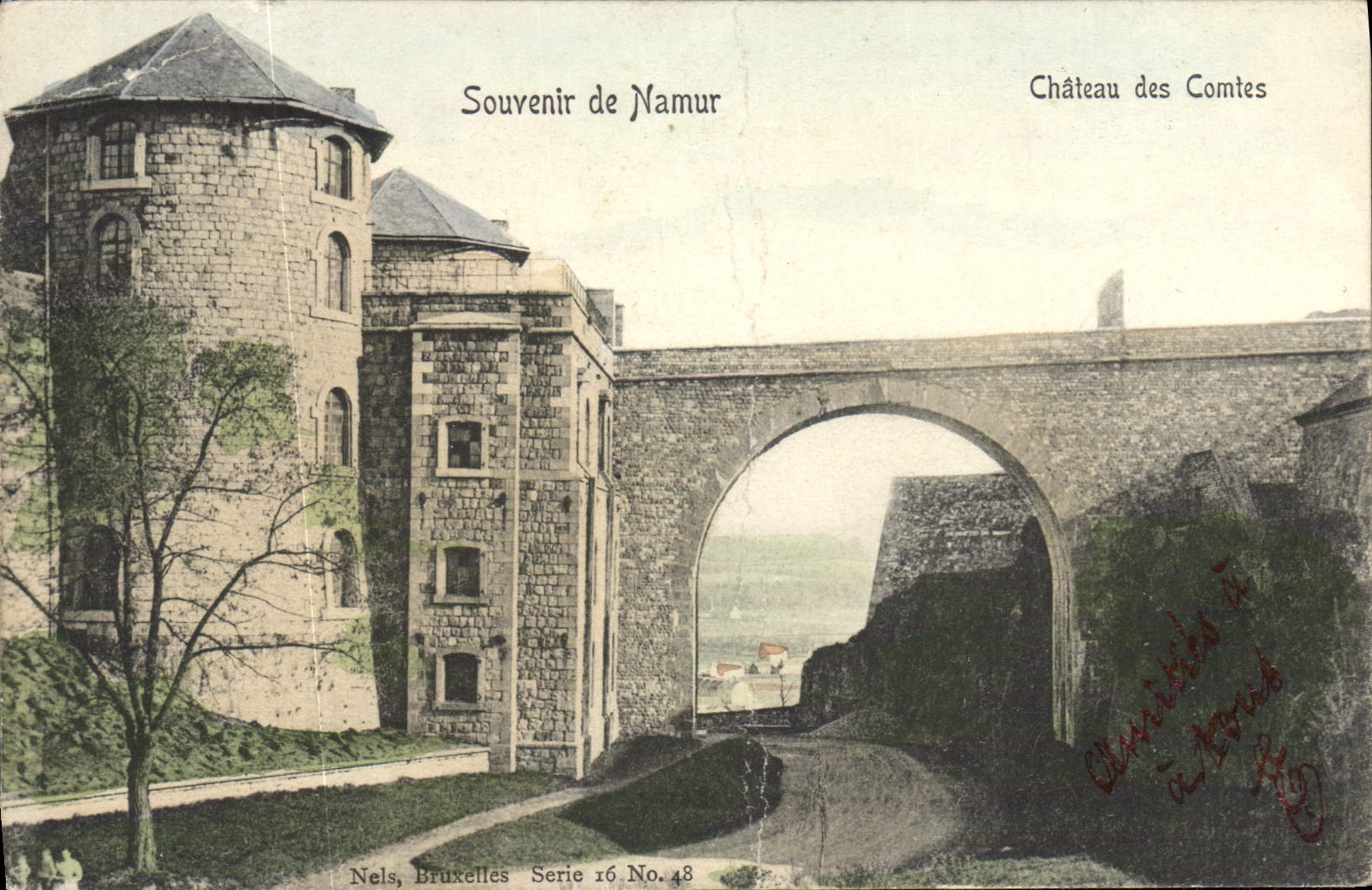 VINTAGE POSTCARD To remember of Namur Castle of the Counts