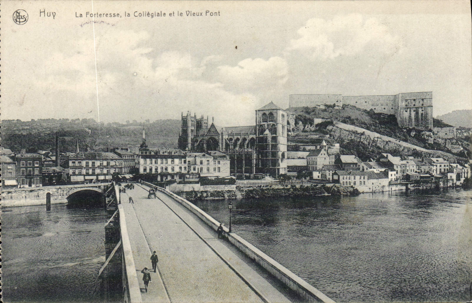 VINTAGE POSTCARD Huy the fortress the collegial one and the old bridge