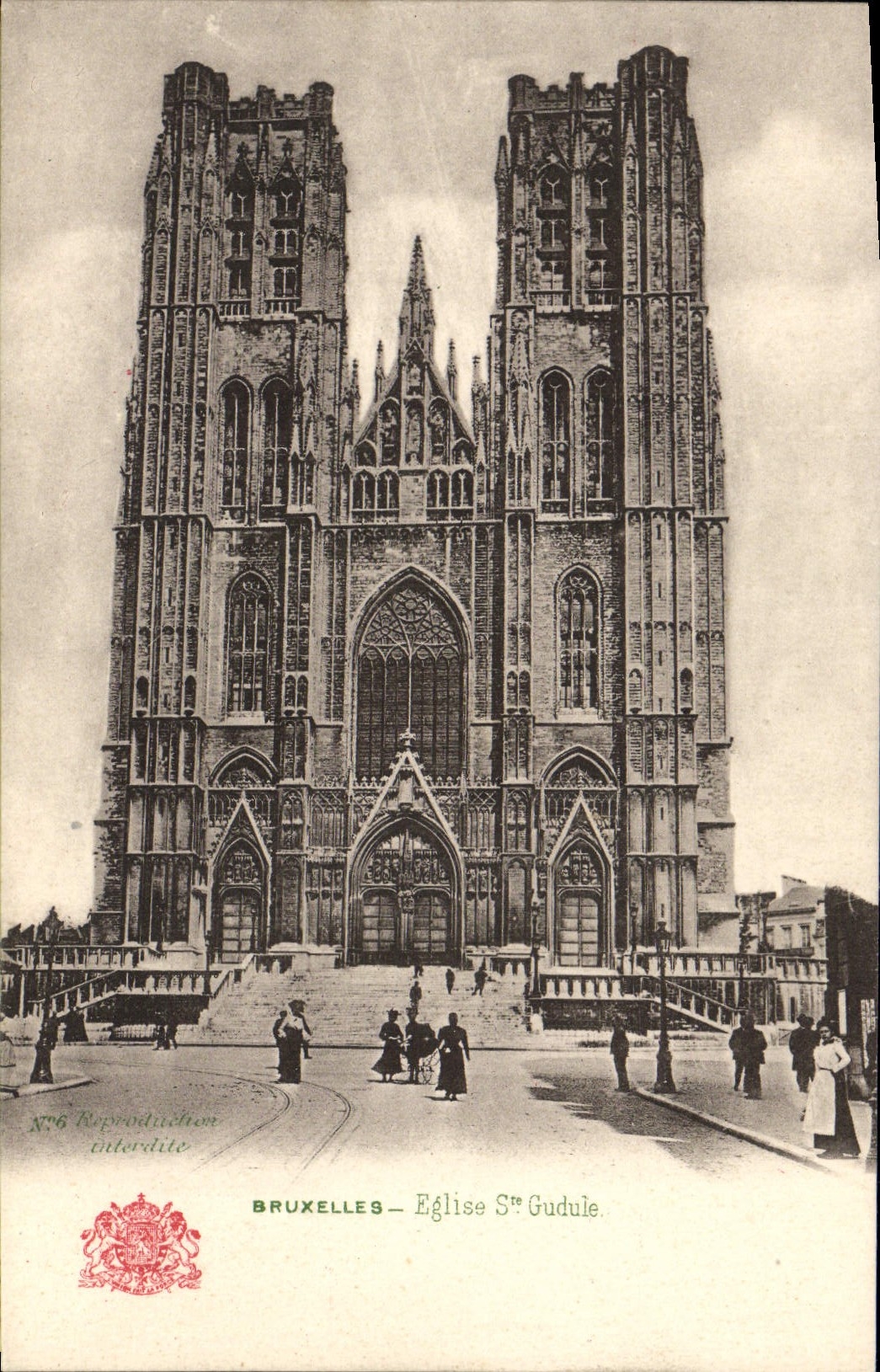 VINTAGE POSTCARD Brussels Church St Gudule