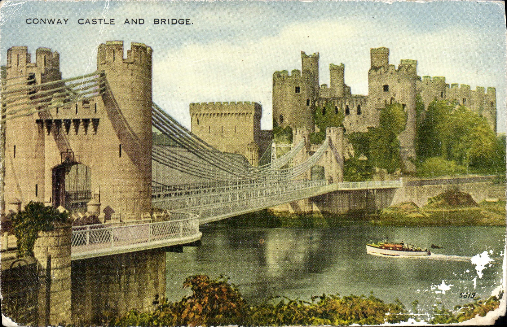 VINTAGE POSTCARD Conway Castle And Bridge
