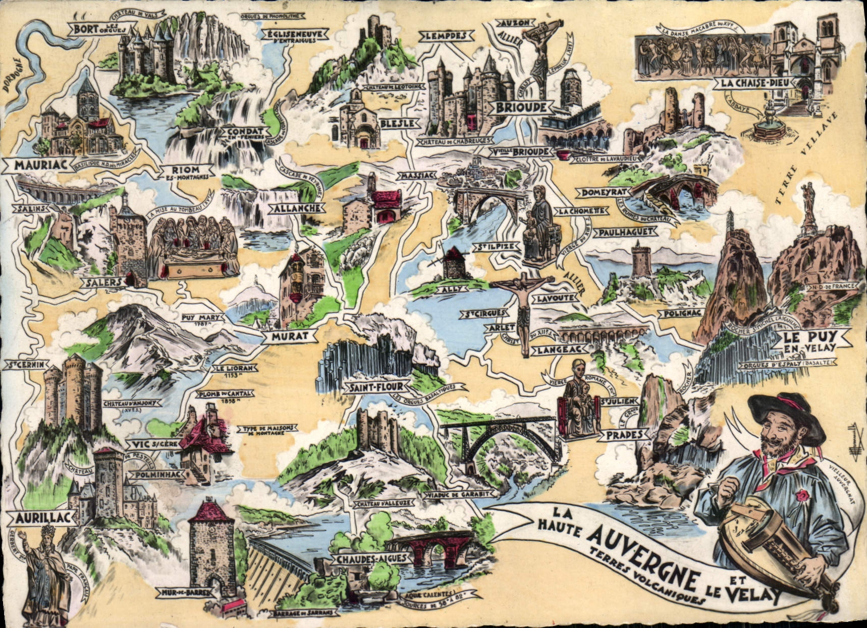 CPM Les Provinces Francaises Haute Auvergne et Velay Folklore