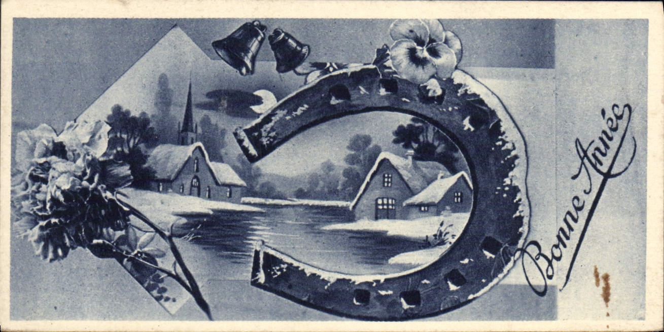 CPA Fantaisie Bonne annee Fer a cheval