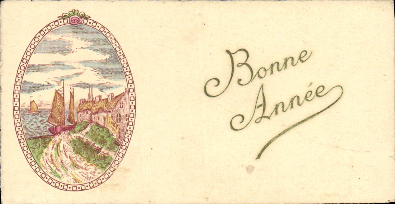 CPA Fantaisie Bonne annee Bateau