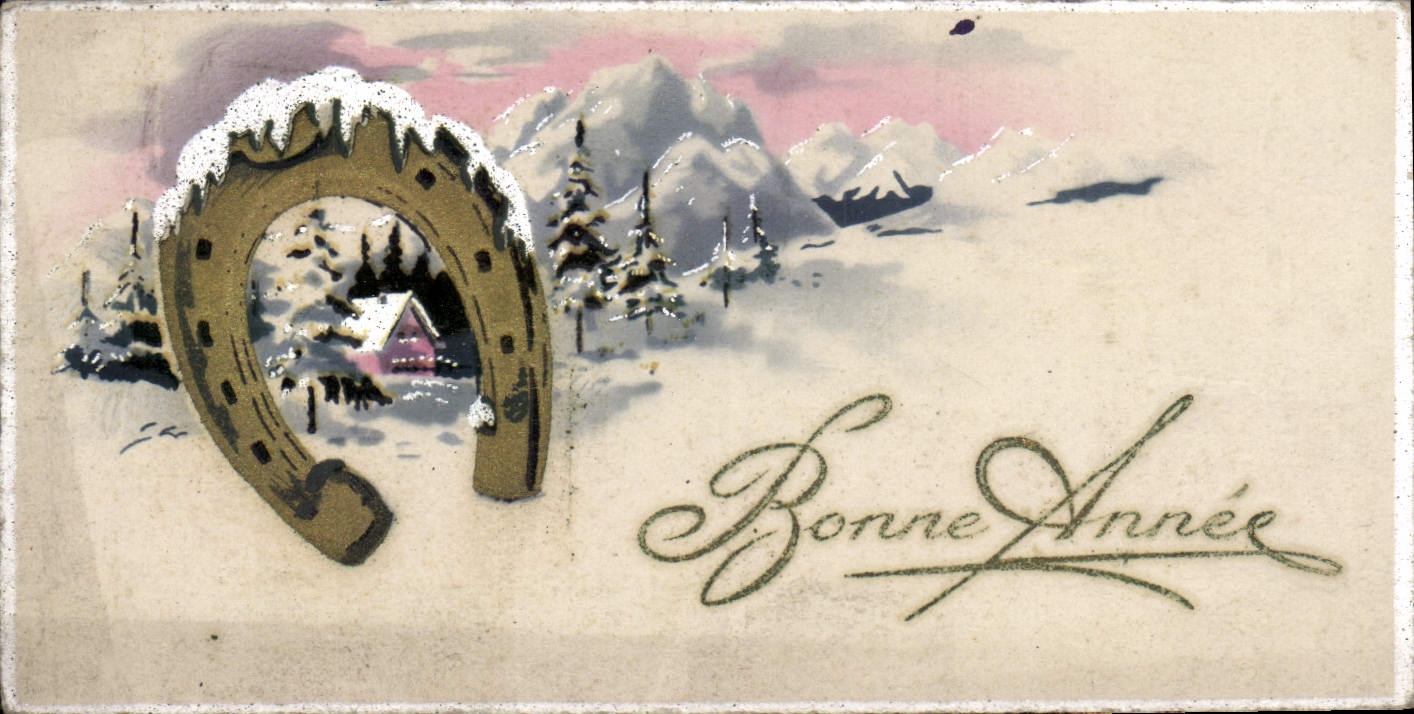 CPA Fantaisie Bonne annee Fer a cheval