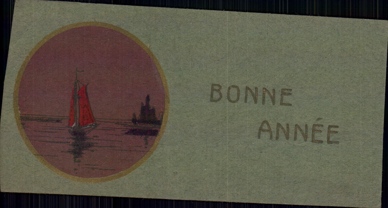 CPA Fantaisie Bonne annee Bateau
