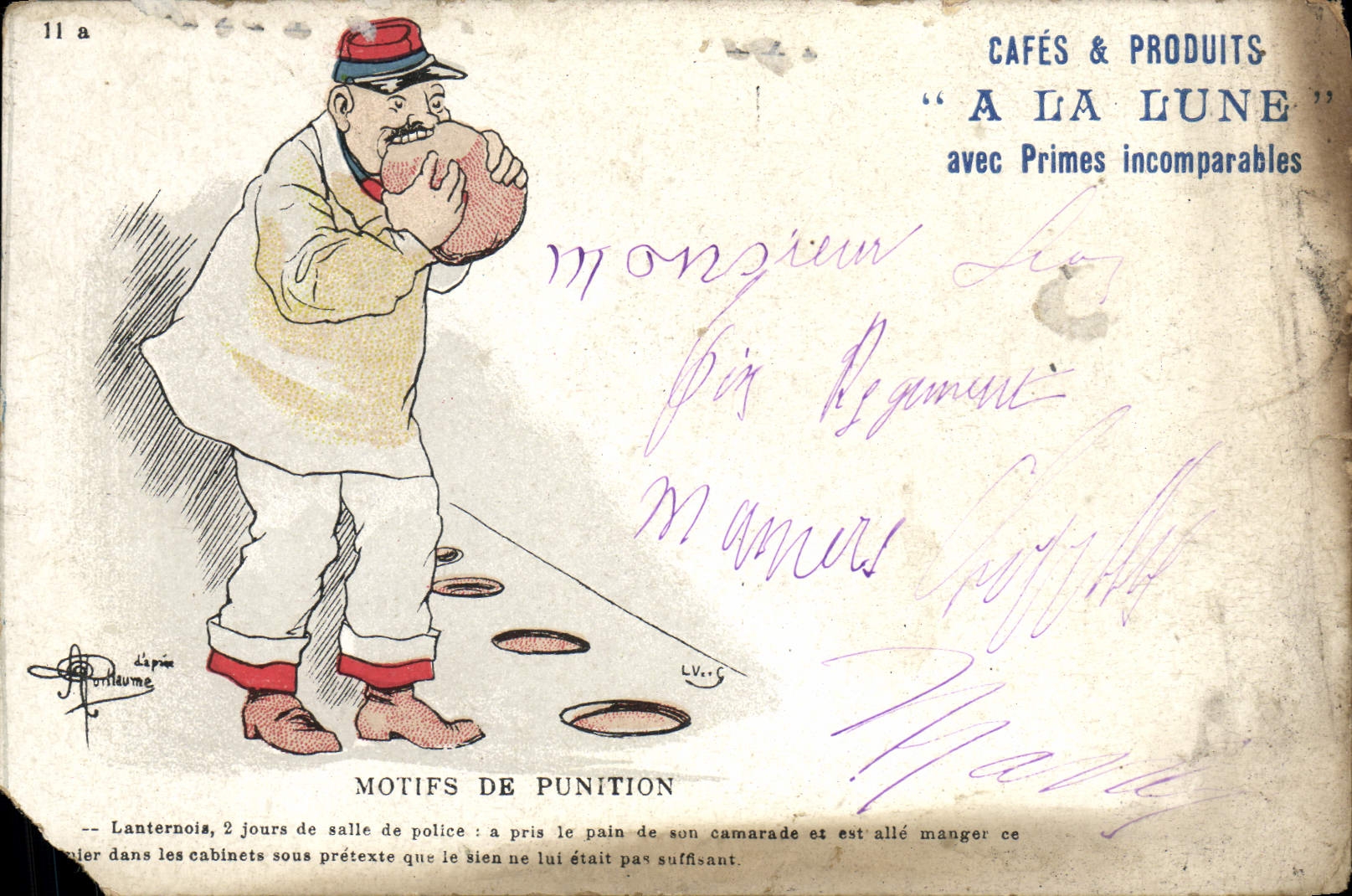 VINTAGE POSTCARD Reasons For Militaria Punishment