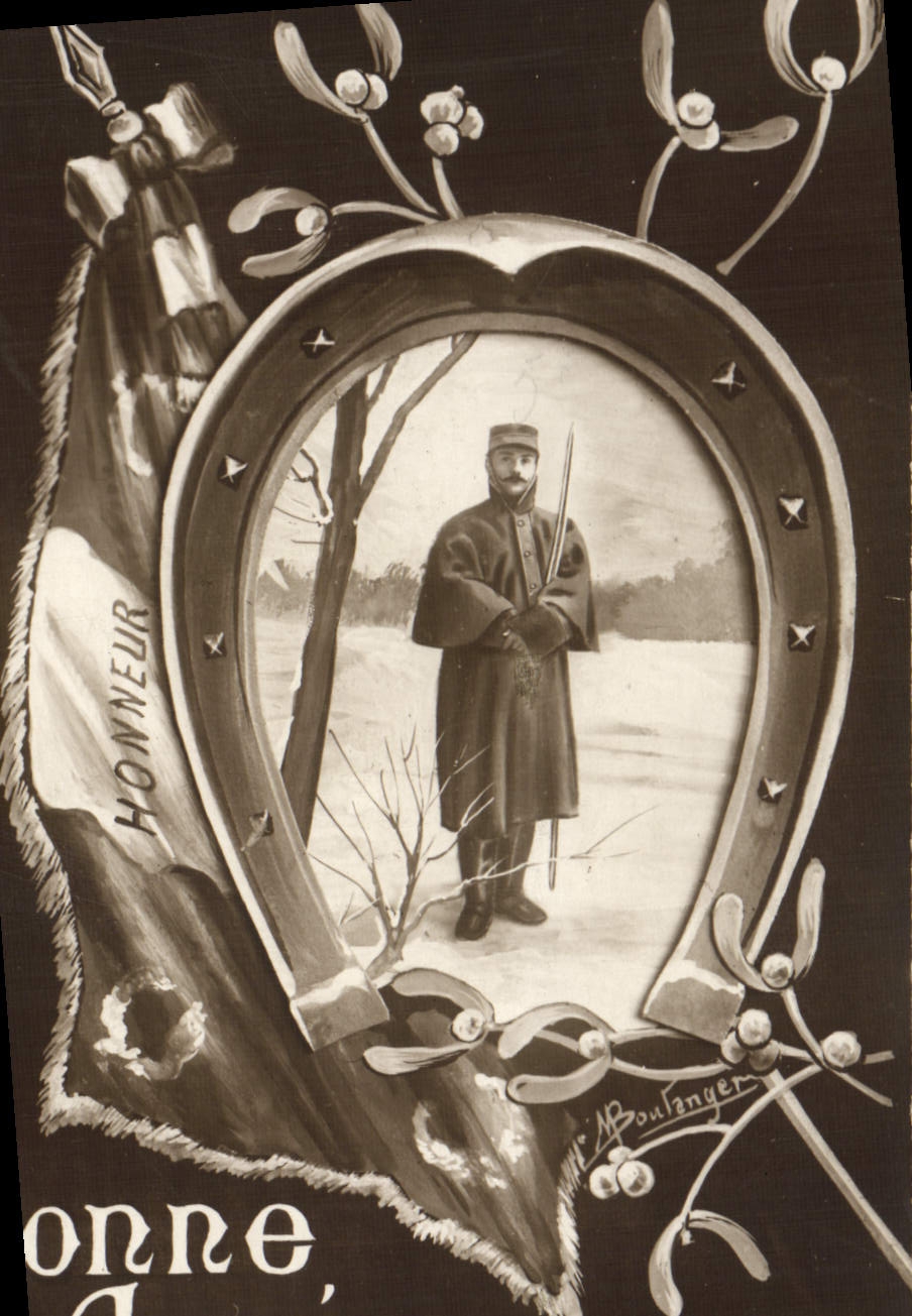 CPA Fantaisie Soldat Militaria Fer a cheval