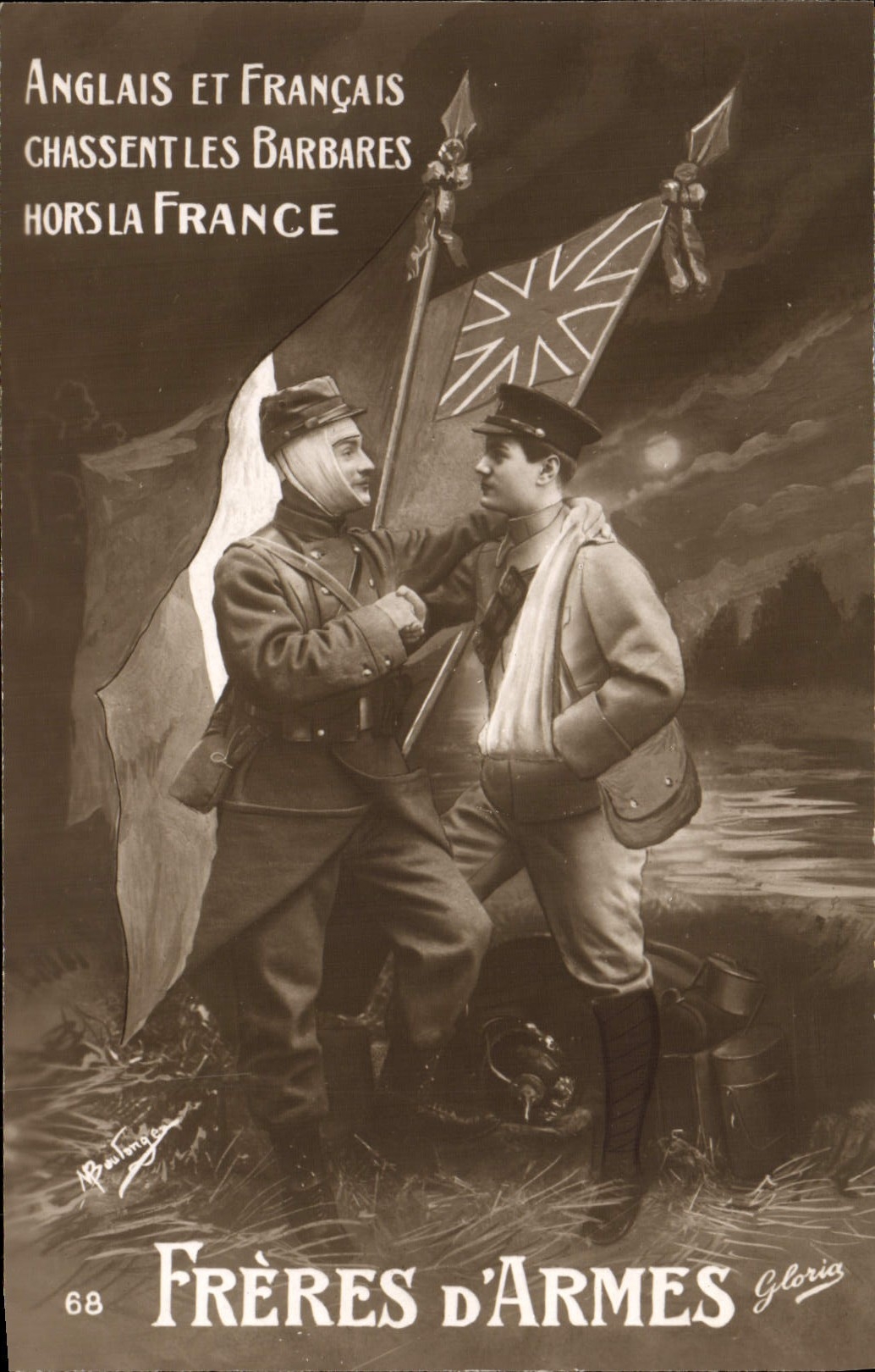 CPA Fantaisie Militaria Freres D'Armes