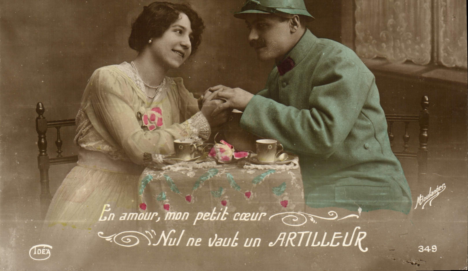 VINTAGE POSTCARD Fantasy Woman Soldier Militaria Artillerist