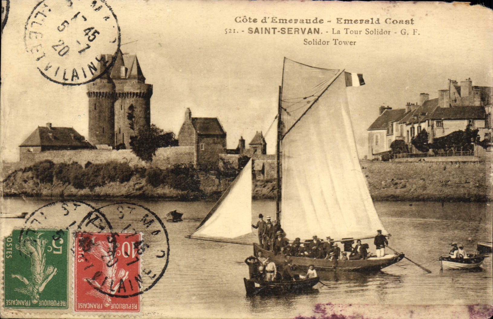 CPA Saint Servan La Tour Solidor Bateau