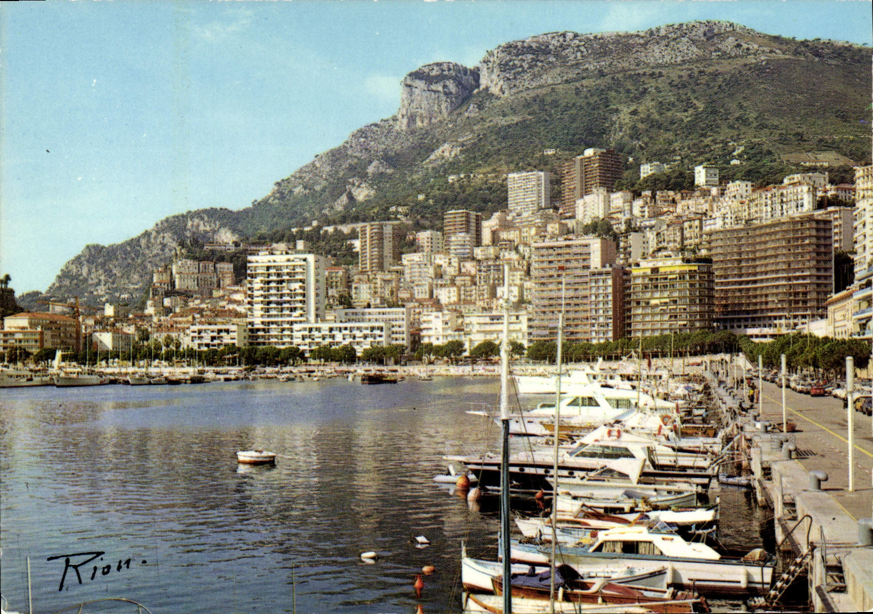 CPM Principaute De Monaco Le port La Condamine et la tete de chien